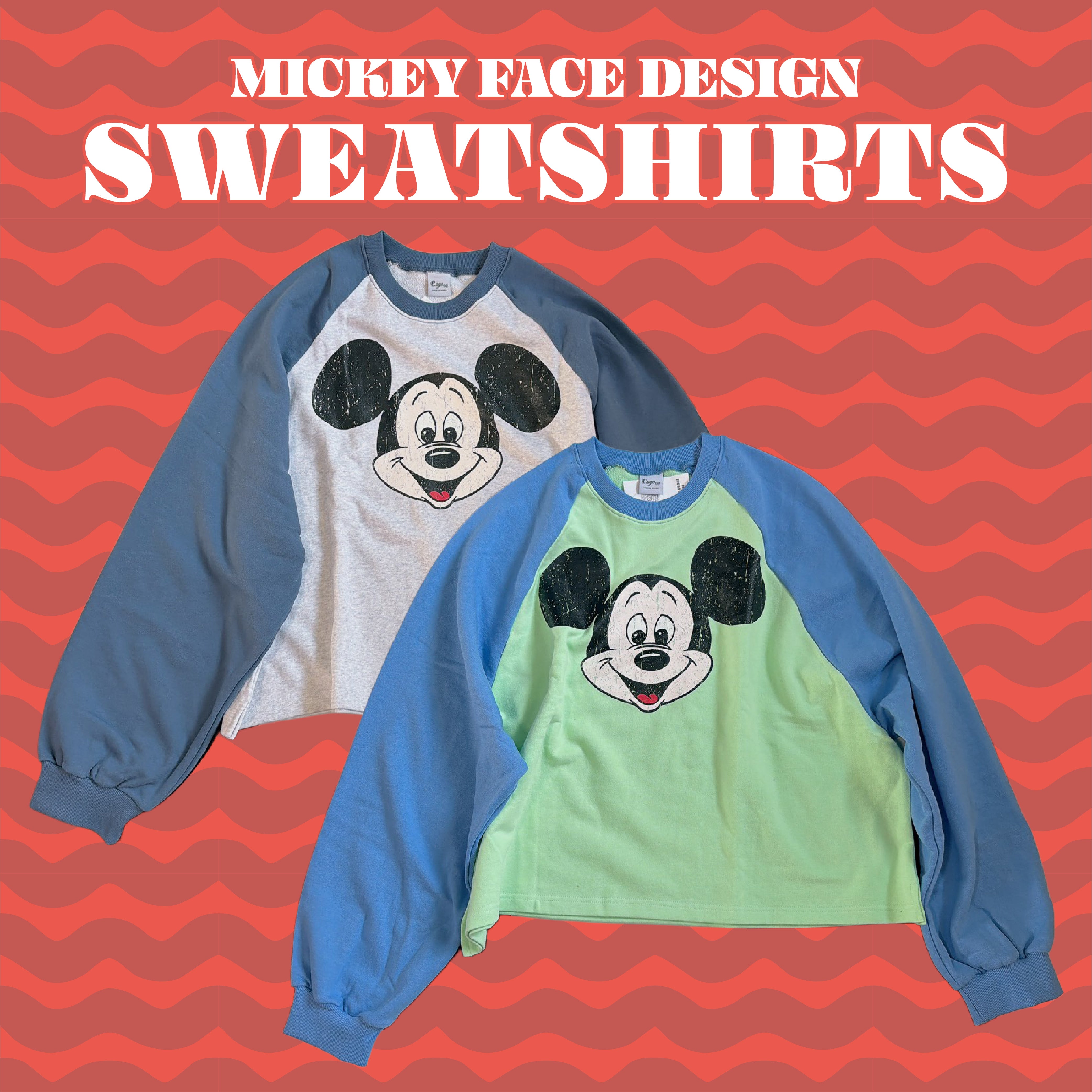 ※予約※2色 MICKEYラグランスウェット 5月中の出荷予定