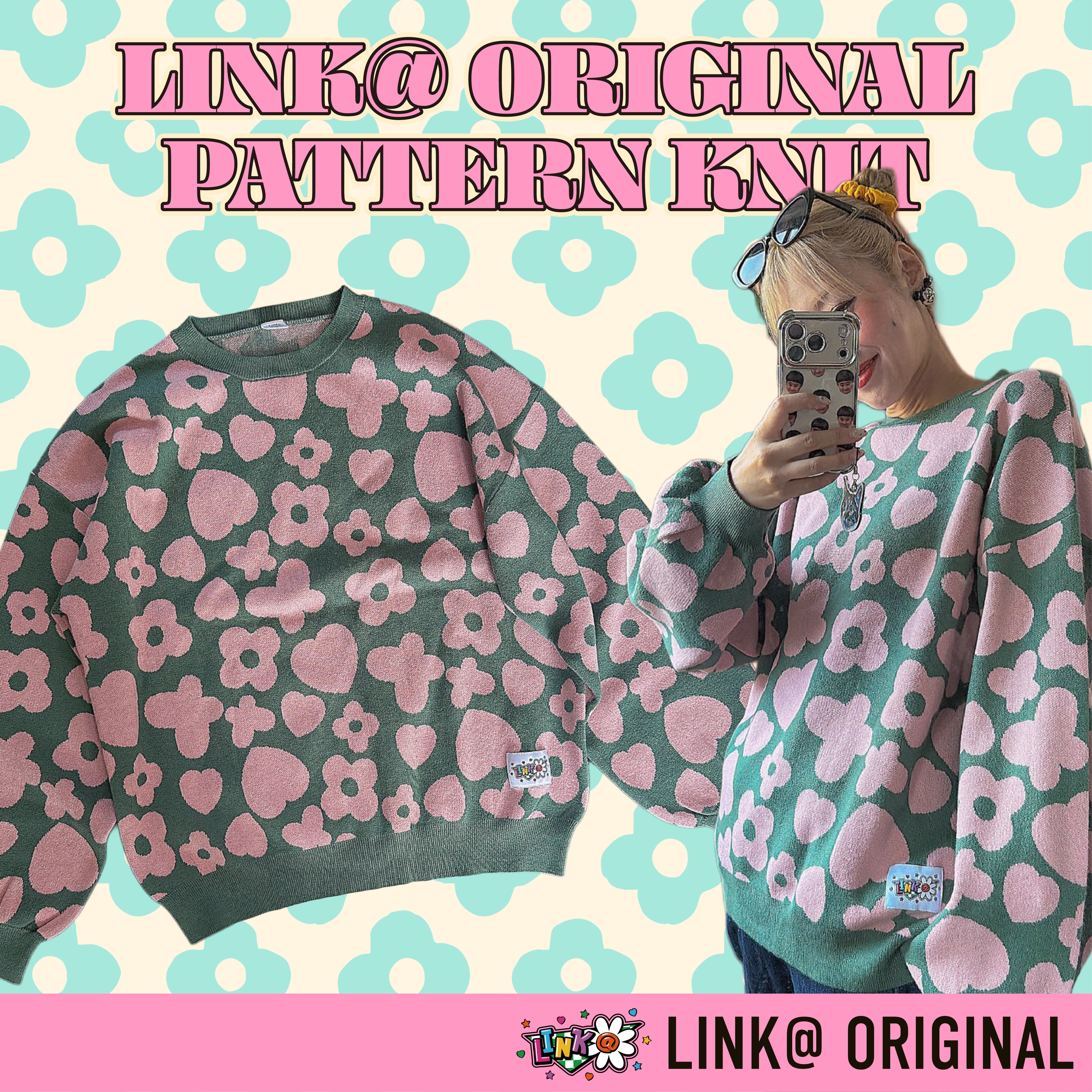※予約※ LINK@ORIGINAL モチーフ総柄ニット 11月中の発送予定