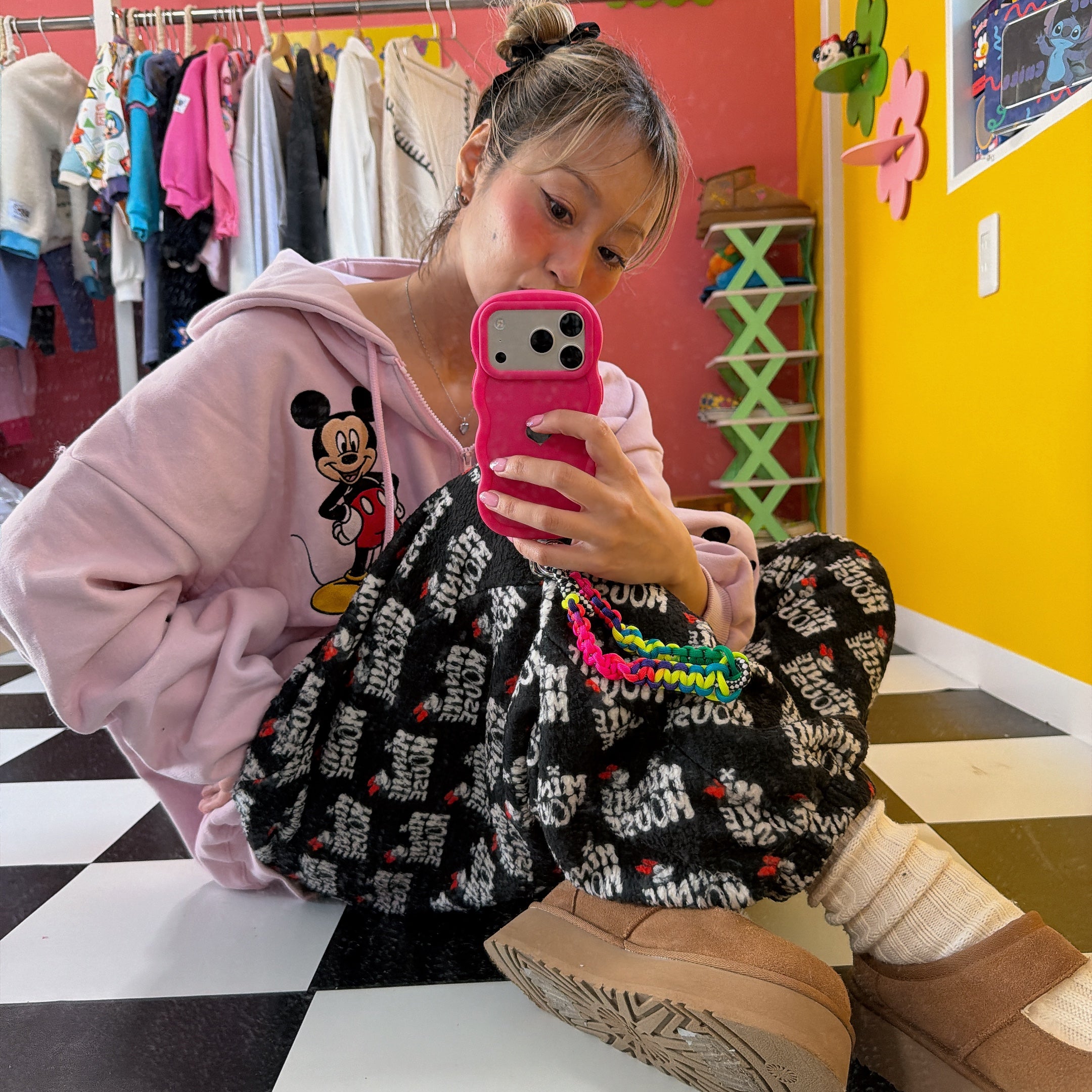 ※予約※3色 ディズニー裏ボアパンツ 12月中の出荷予定