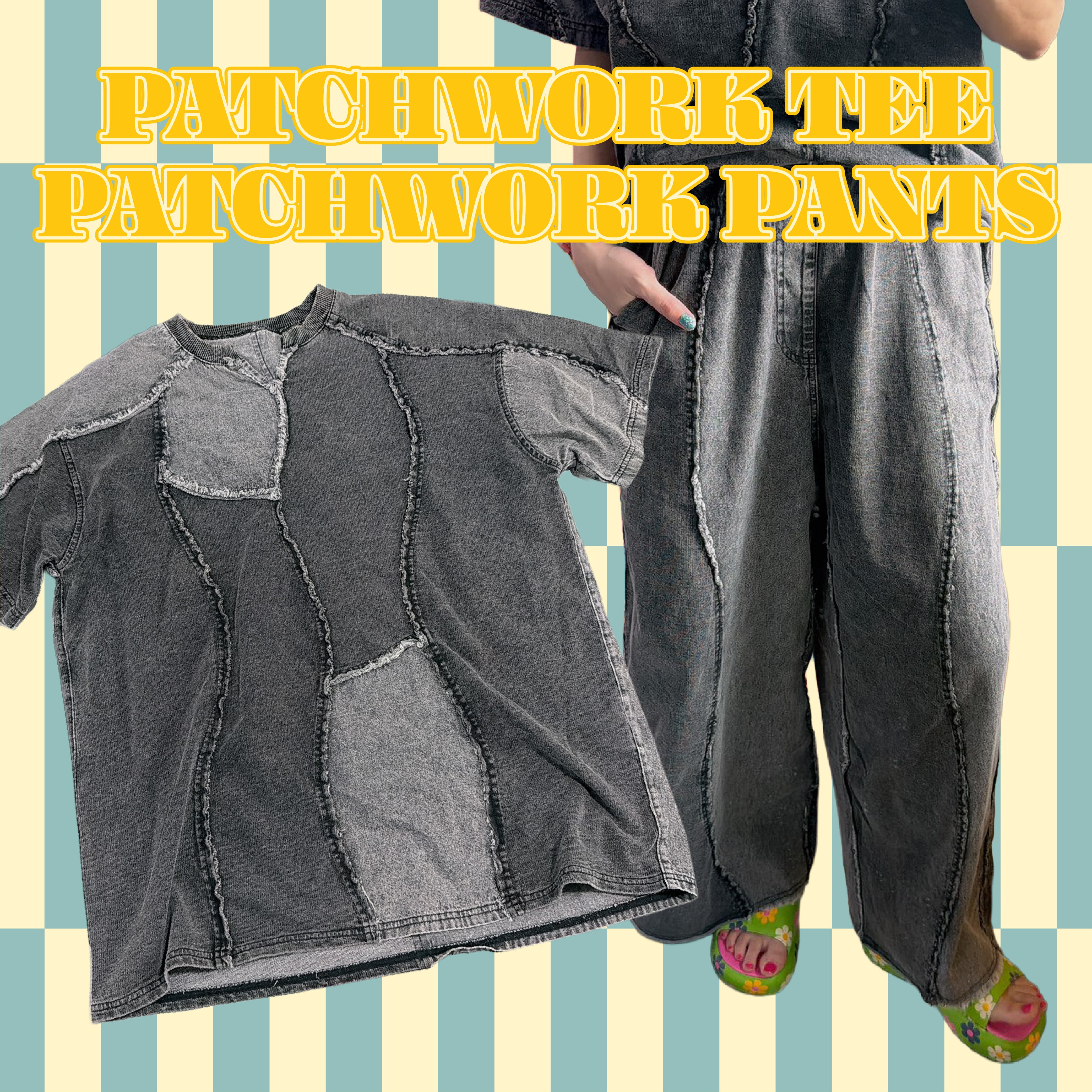 ※在庫限り※セットアップ可 ケミカル裏毛デニムウェーブ半袖Tシャツ&パンツ 4月上旬発送予定