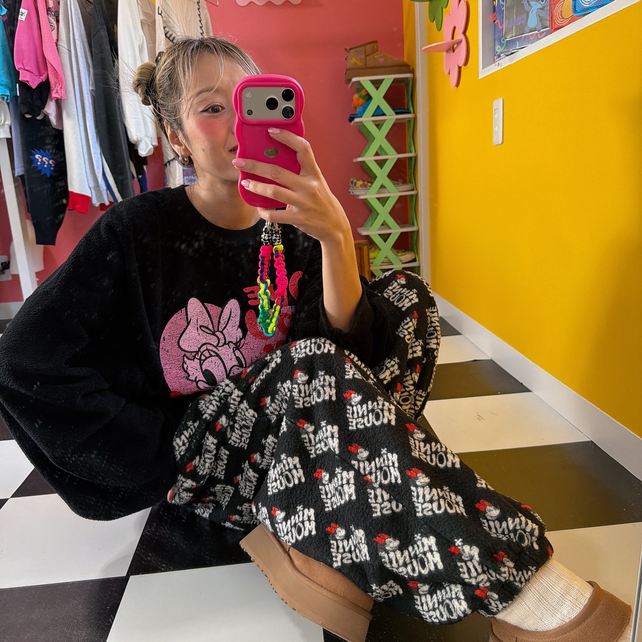 ※予約※3色 ディズニー裏ボアパンツ 12月中の出荷予定