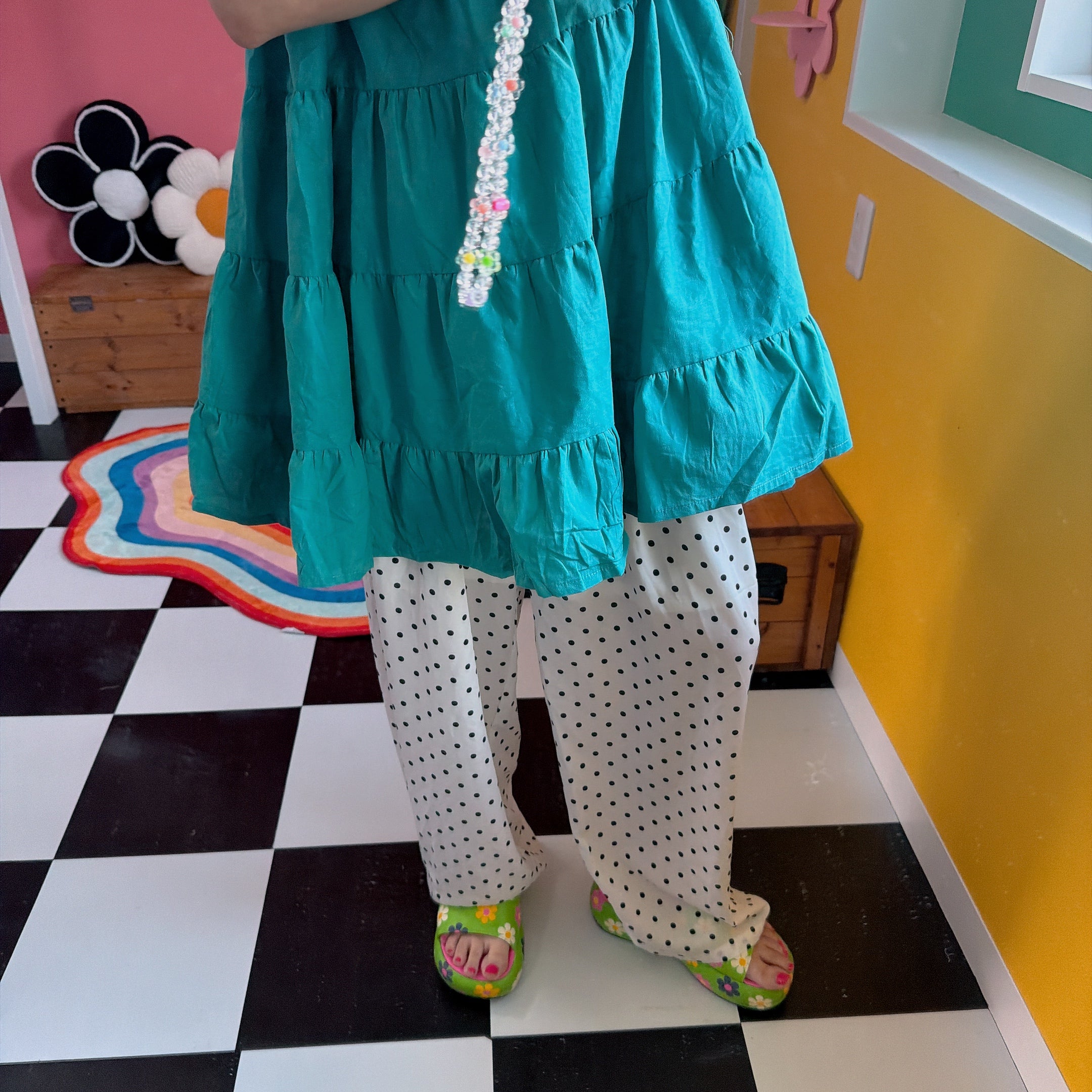 在庫限り2色 ドットワイドパンツ 4月上旬出荷予定