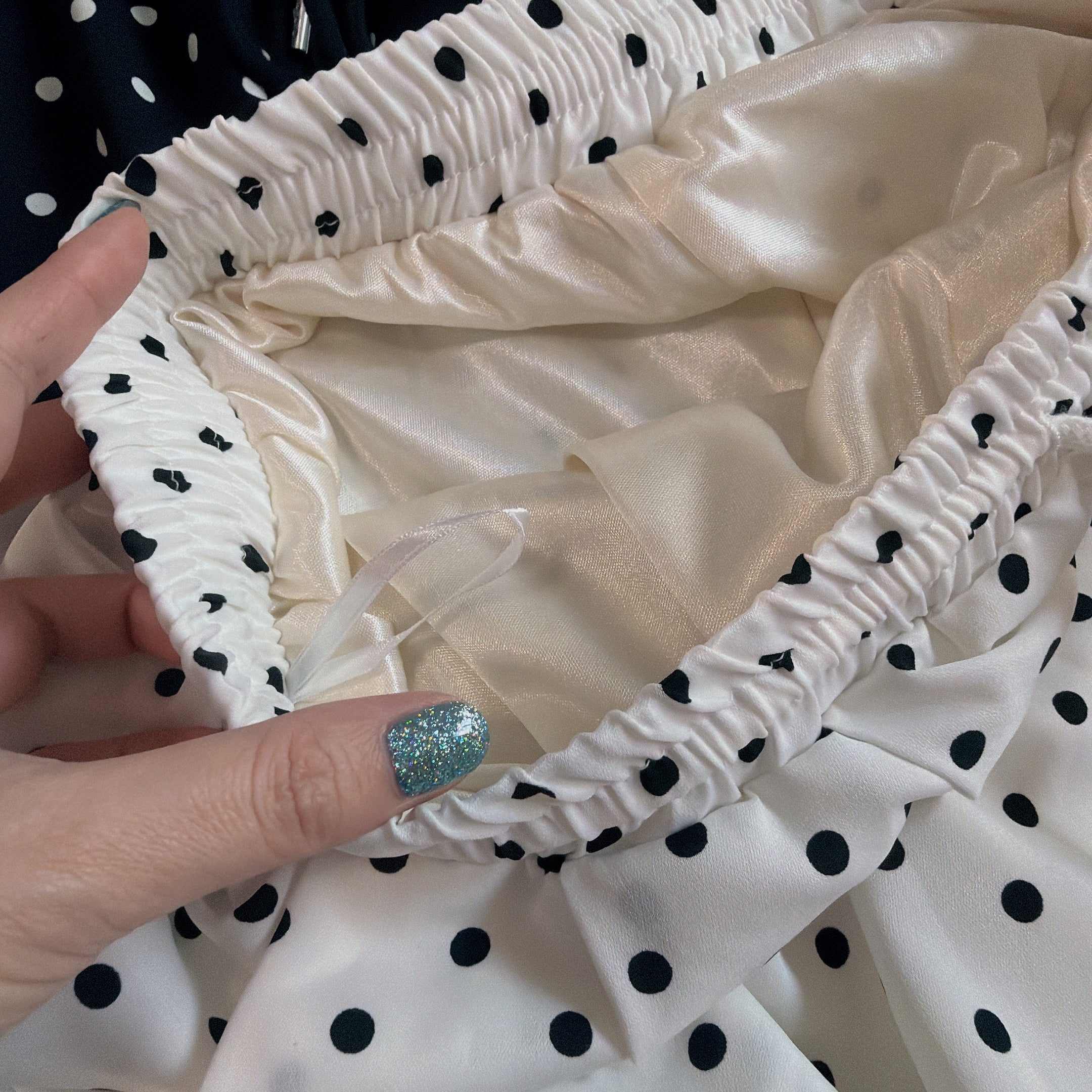 在庫限り2色 ドットワイドパンツ 4月上旬出荷予定