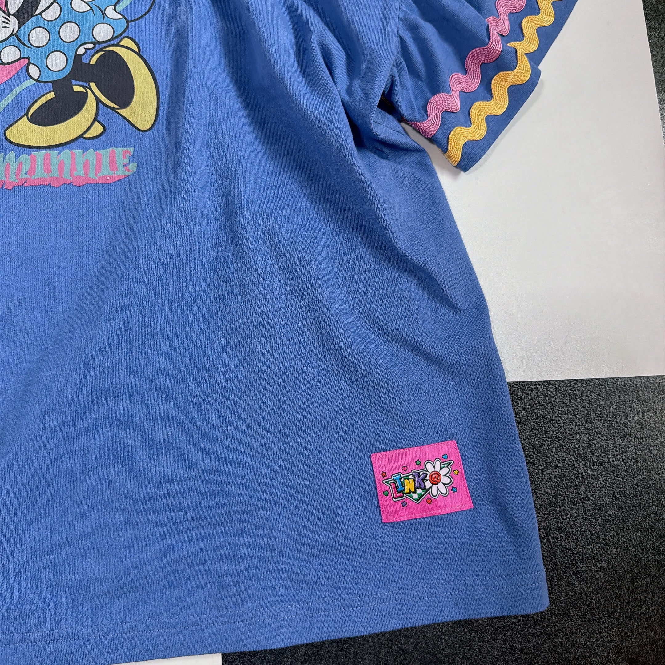 ※予備分のみ再販※LINK@オリジナルデザイン ミッキー&ミニーデートフリルTEE 6月下旬ごろの発送予定