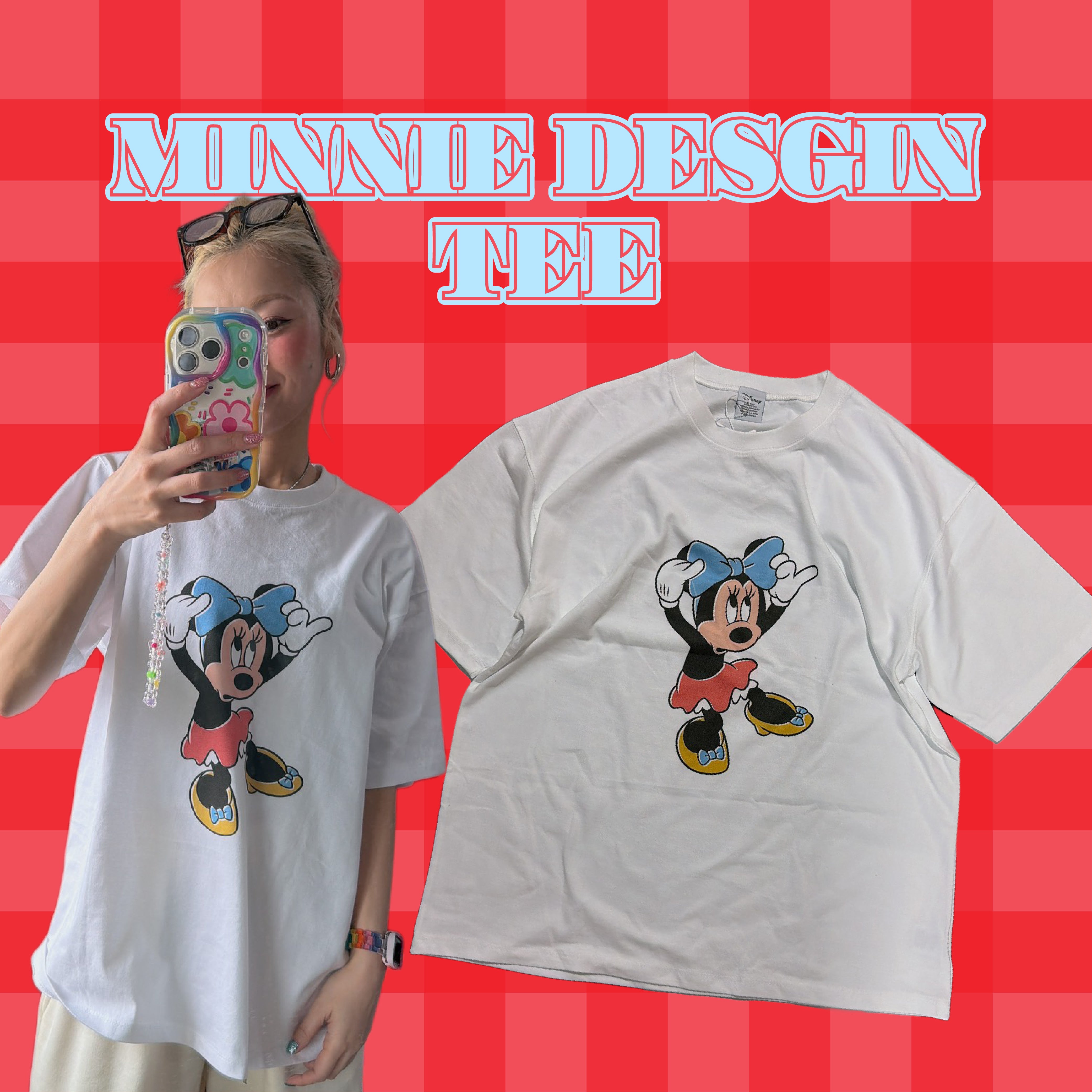 ※予約※ミニーマウスデザインホワイトTEE 6月中の出荷予定