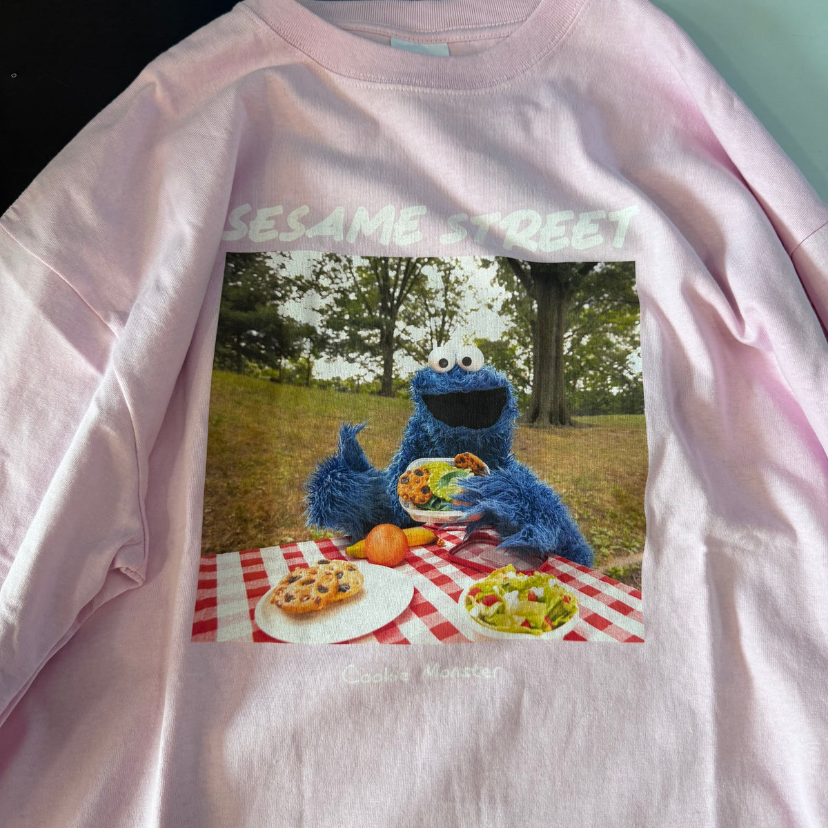 ※予約※ 4種セサミストリート クッキーモンスターフォトプリントロンT 10月中の発送予定