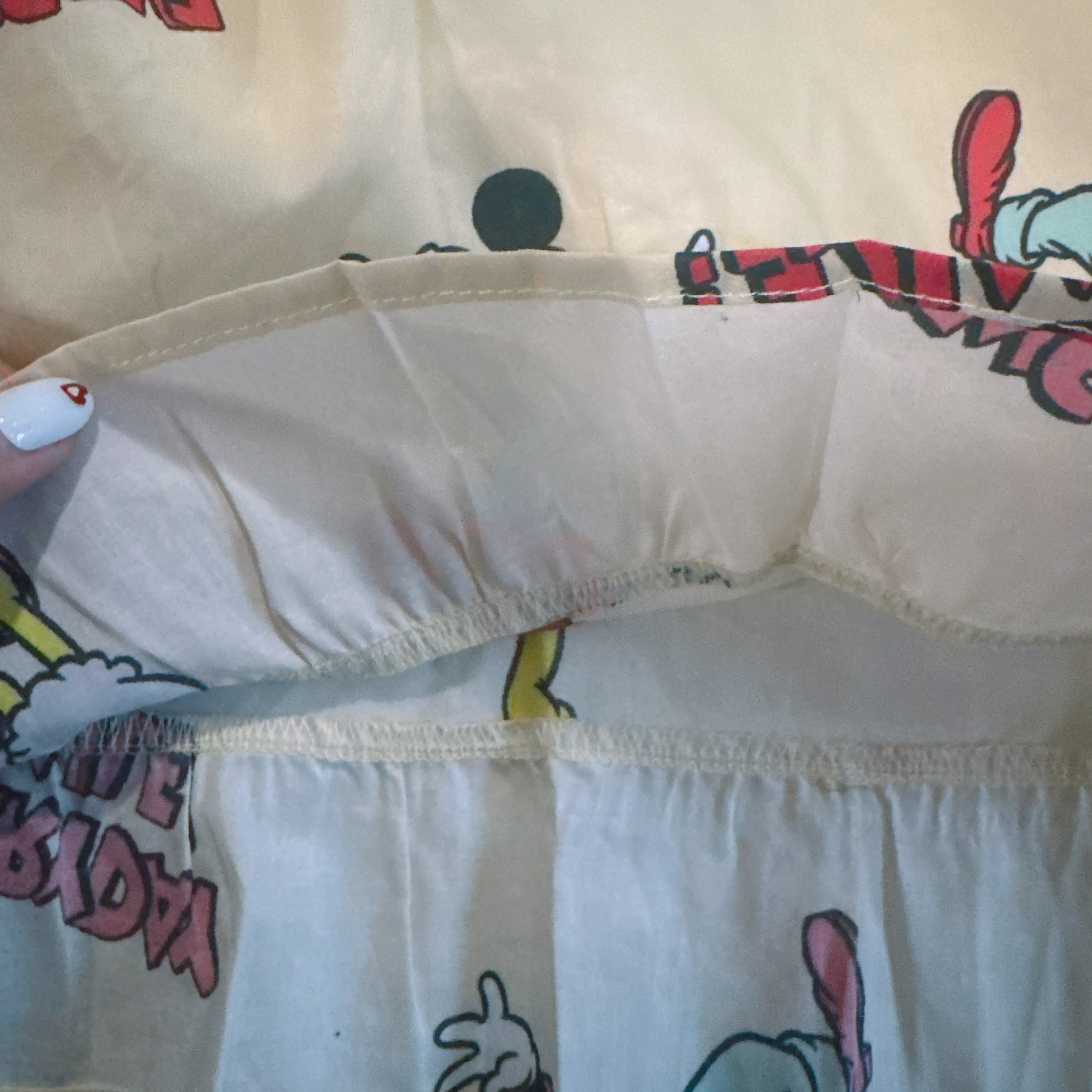 Ready to ship! 2-color top and bottom set, Mickey Friends frill jogger loungewear