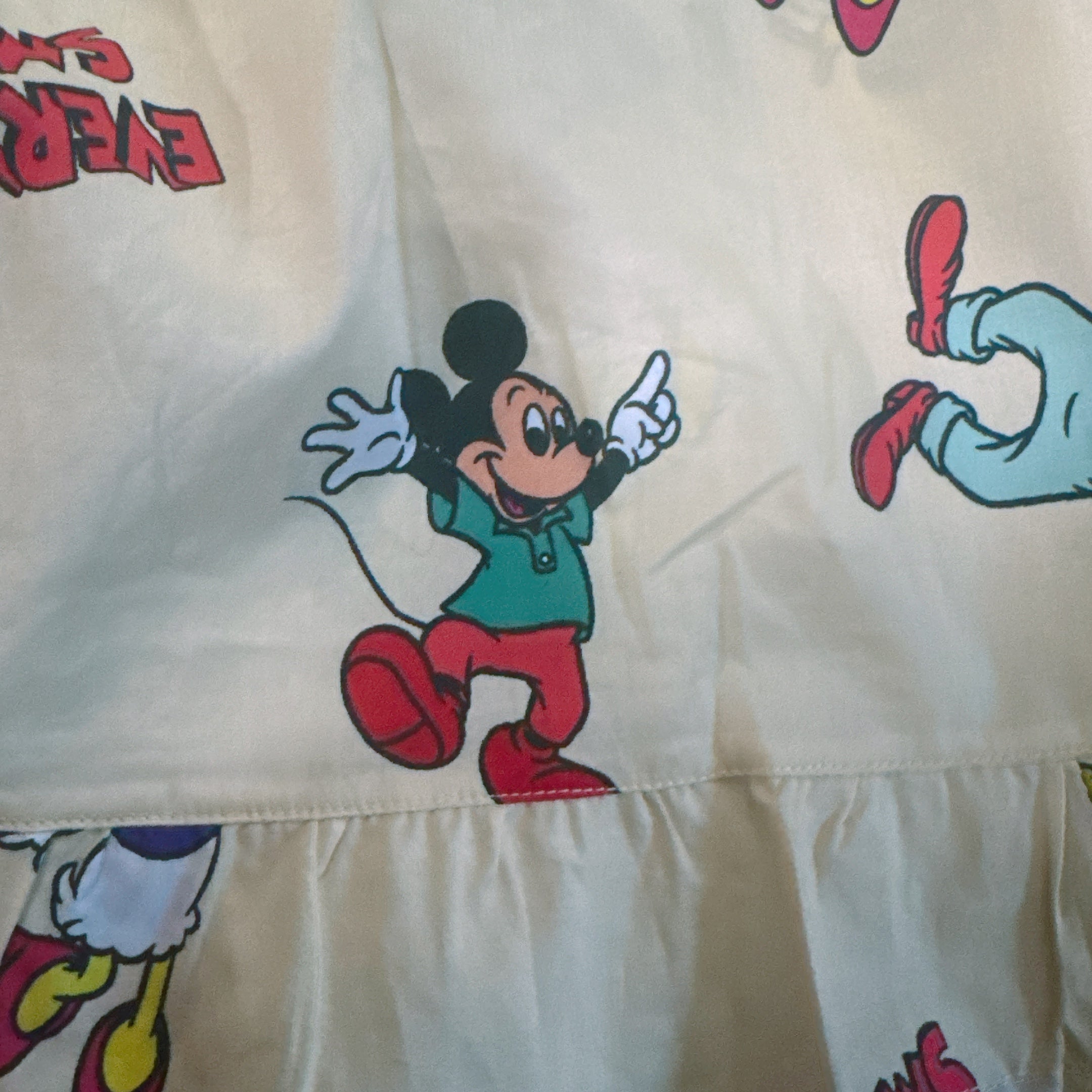 Ready to ship! 2-color top and bottom set, Mickey Friends frill jogger loungewear