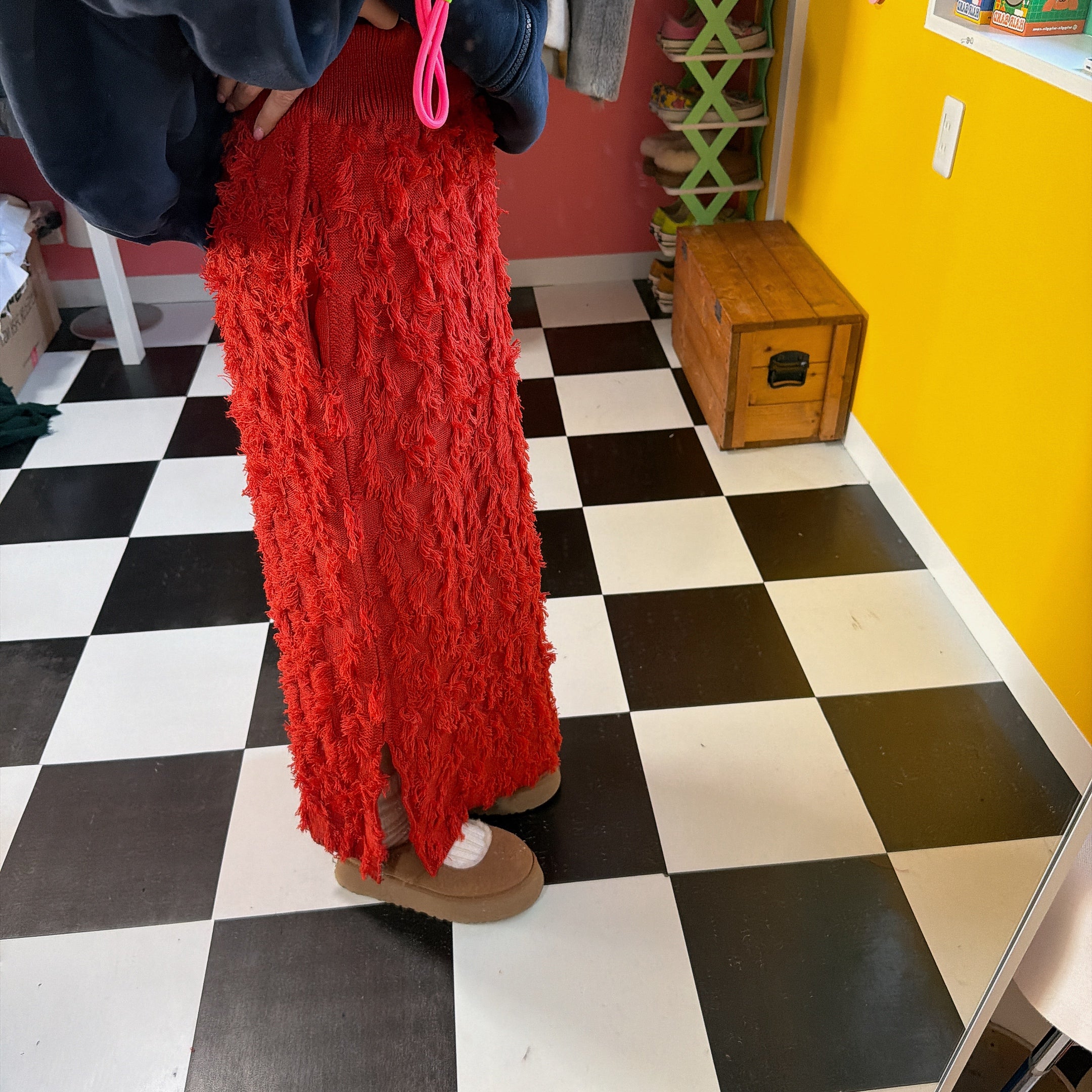 ※予約※セットアップ可能 フリンジMOKEニット&スカート 1月下旬ごろの出荷予定