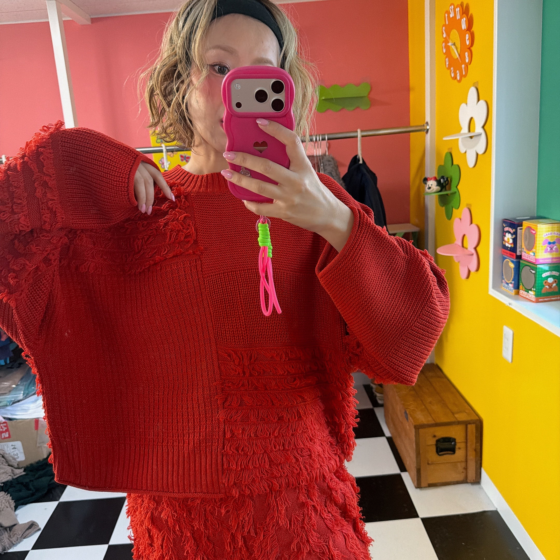 ※予約※セットアップ可能 フリンジMOKEニット&スカート 1月下旬ごろの出荷予定