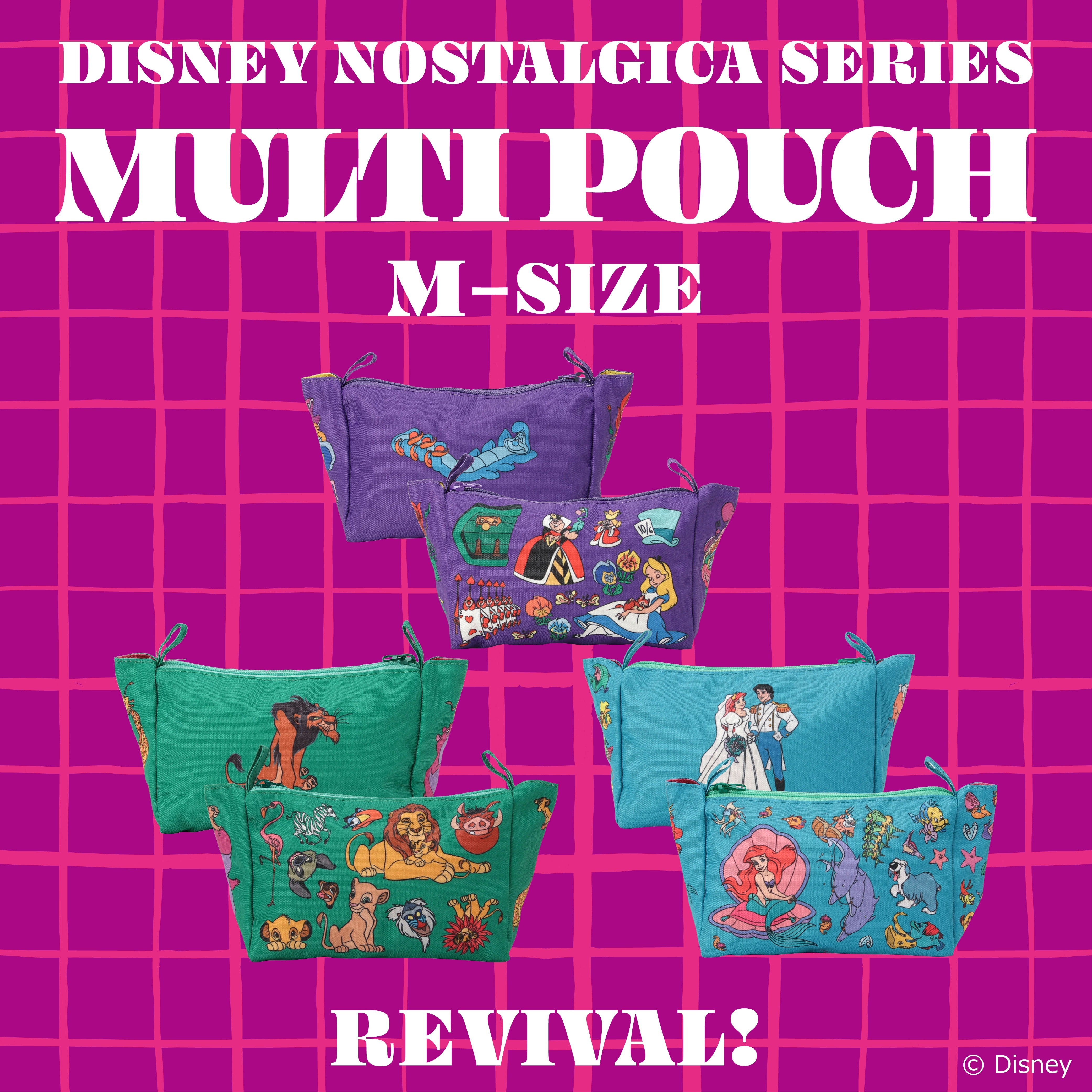 在庫限り 3種類 NOSTALGICAディズニーマルチポーチMサイズ