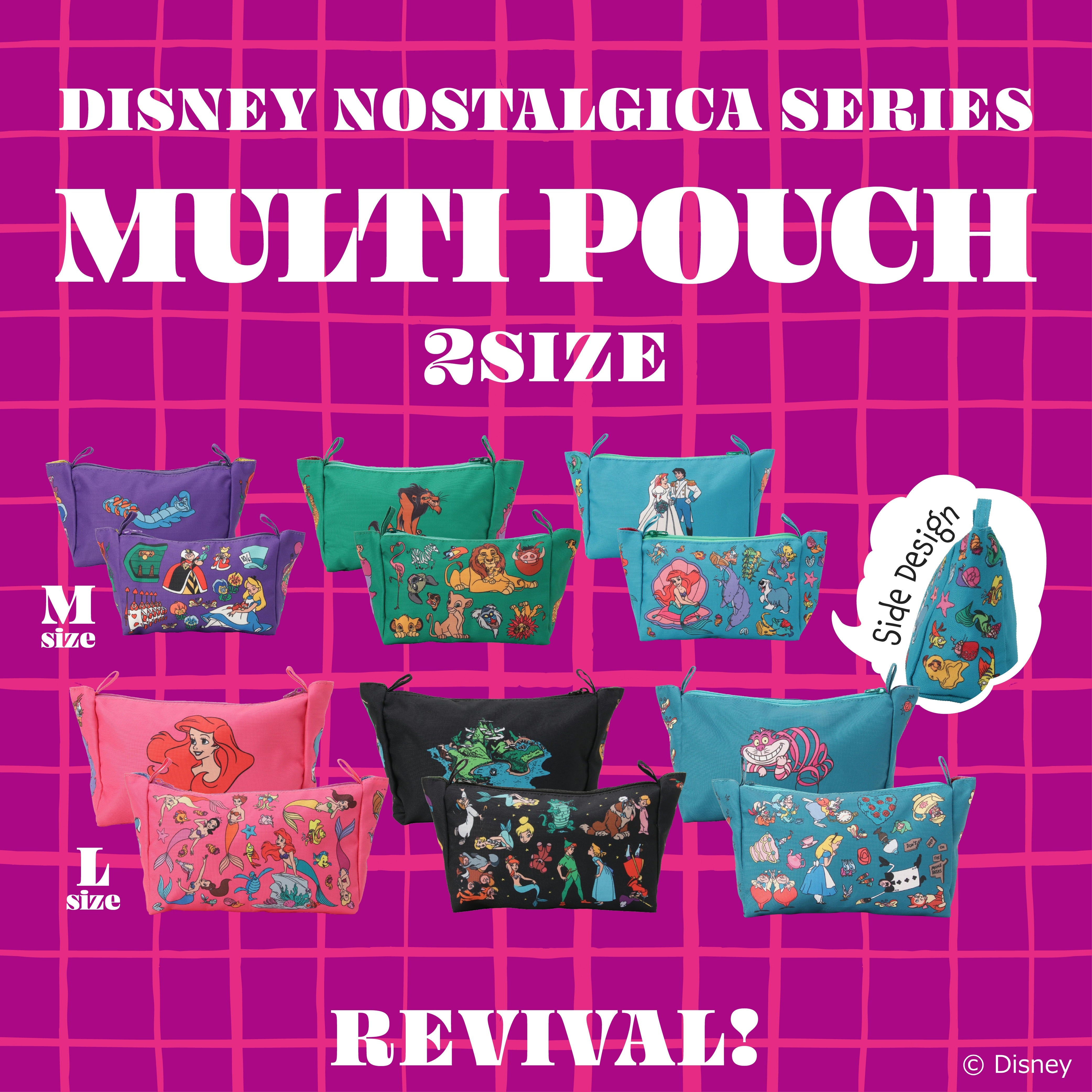 在庫限り 3種類 NOSTALGICAディズニーマルチポーチMサイズ