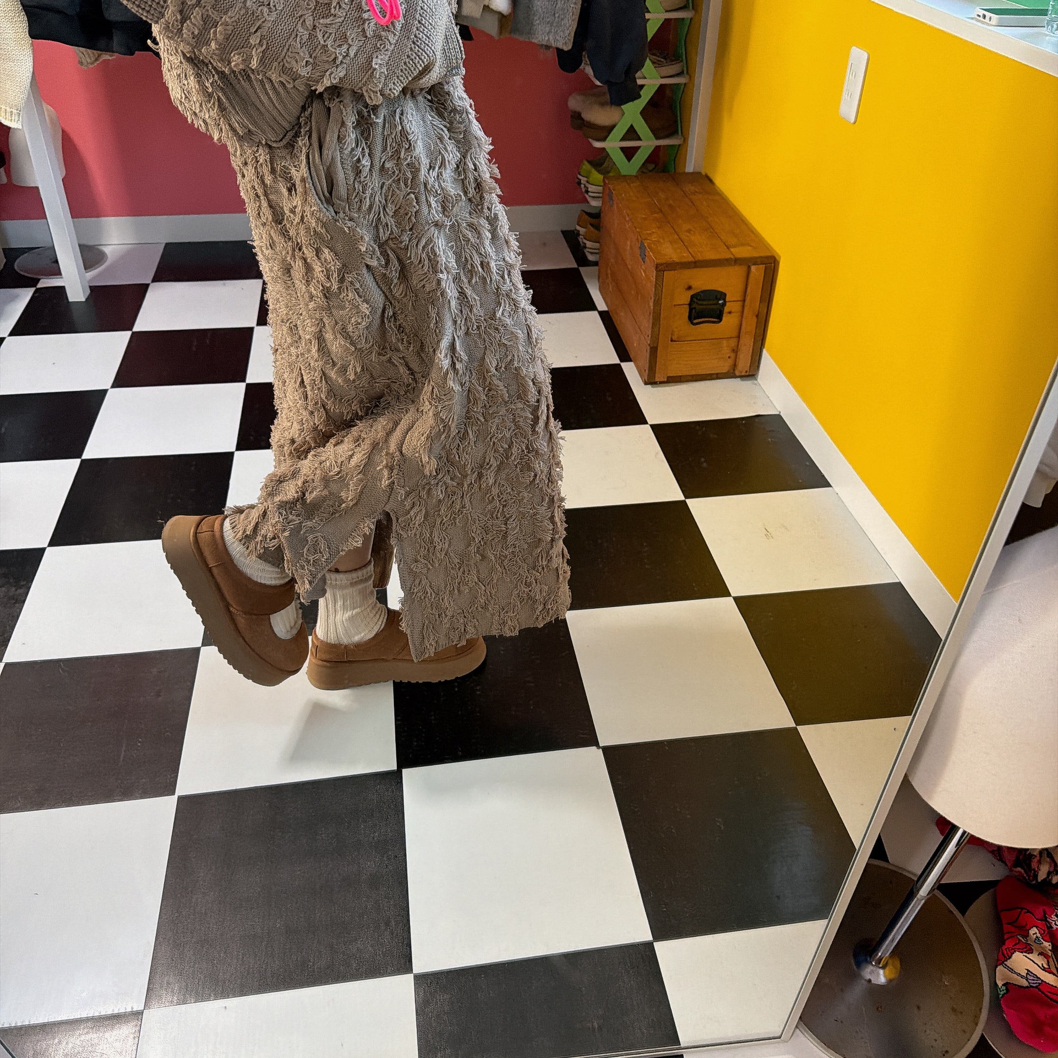 ※予約※セットアップ可能 フリンジMOKEニット&スカート 1月下旬ごろの出荷予定