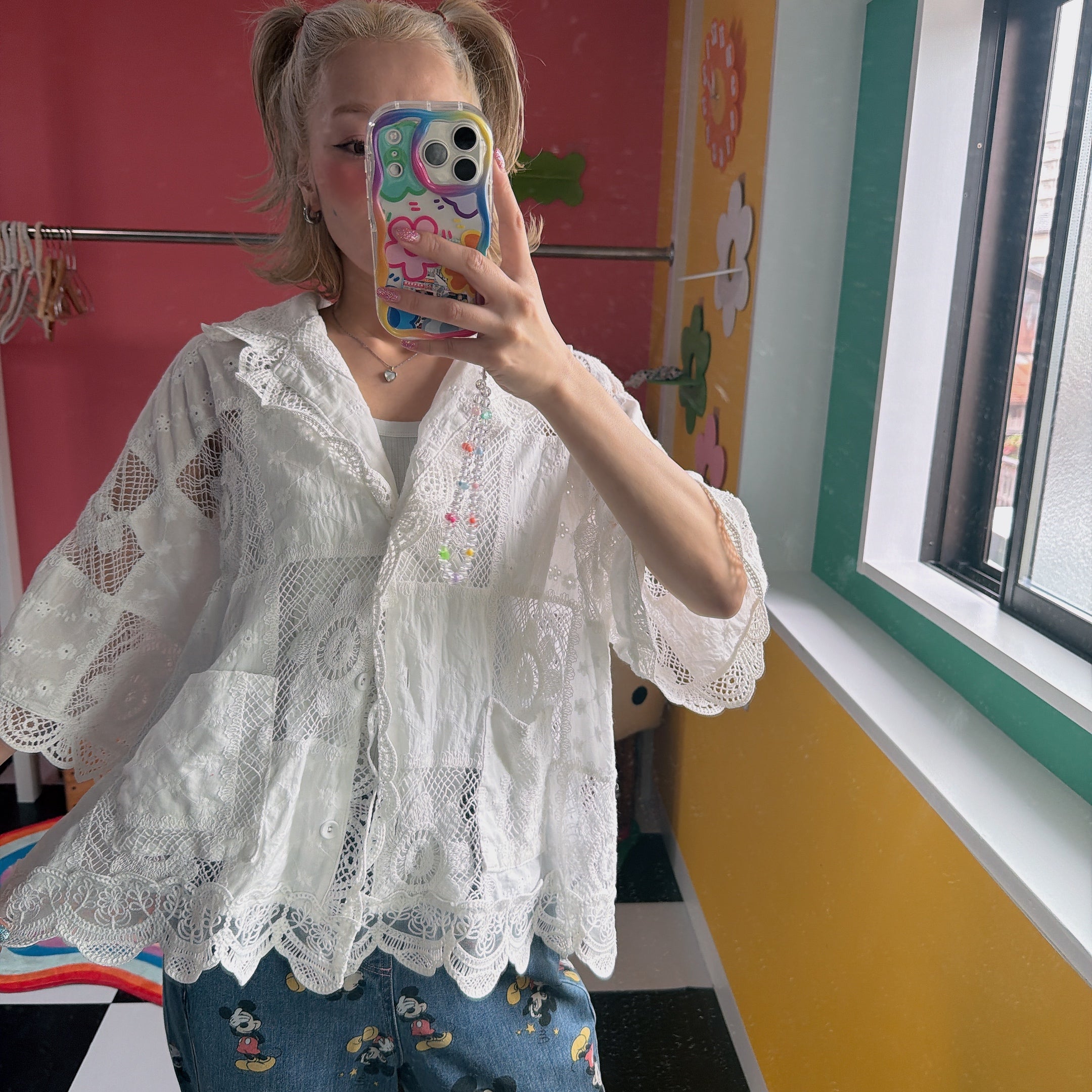 *Pre-order* Crocheted Flower Shirt - Estimated shipping in late June
