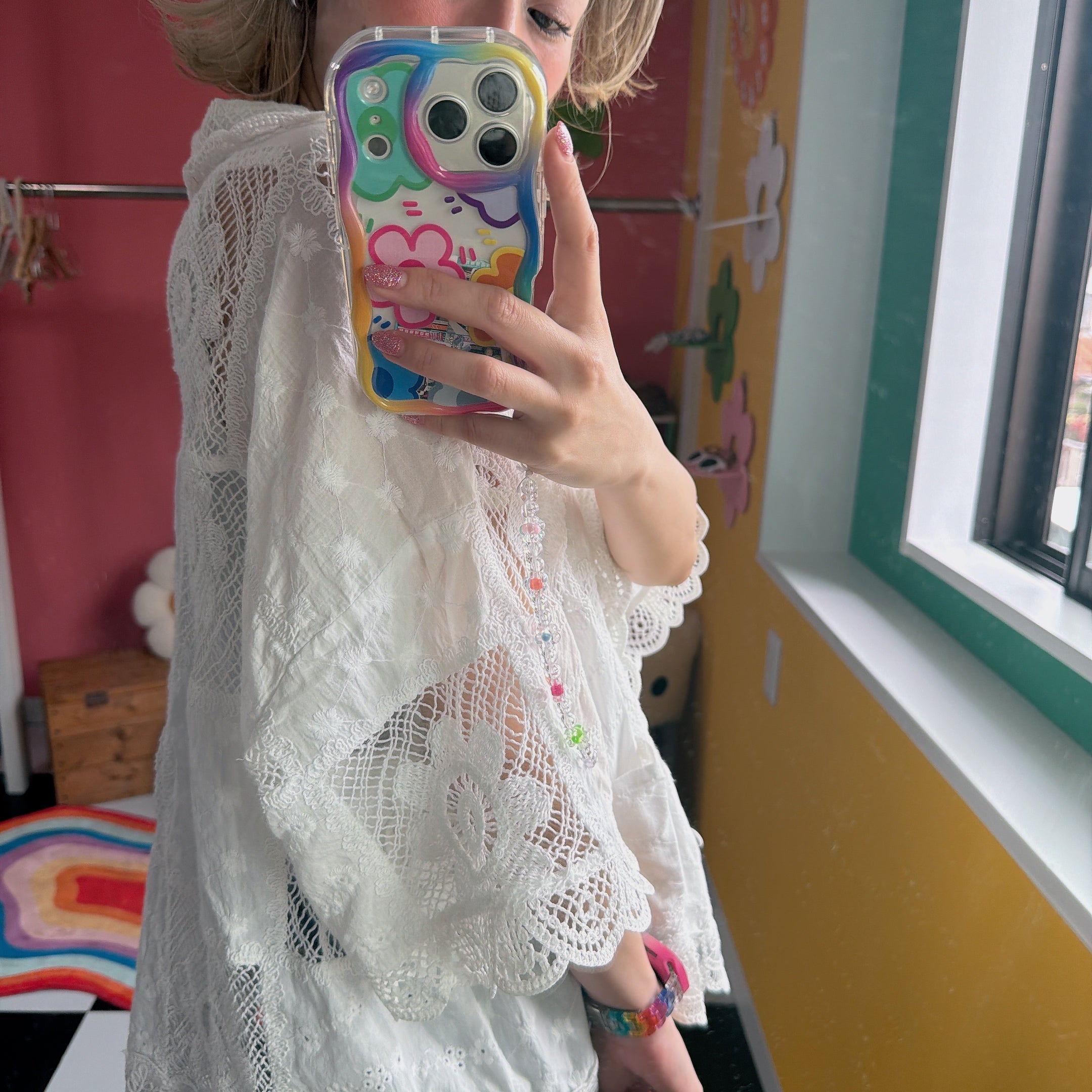 *Pre-order* Crocheted Flower Shirt - Estimated shipping in late June