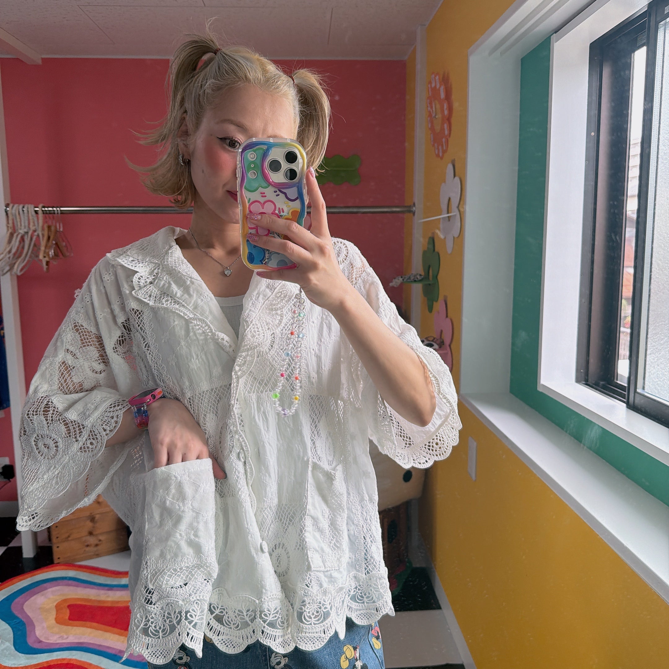 *Pre-order* Crocheted Flower Shirt - Estimated shipping in late June