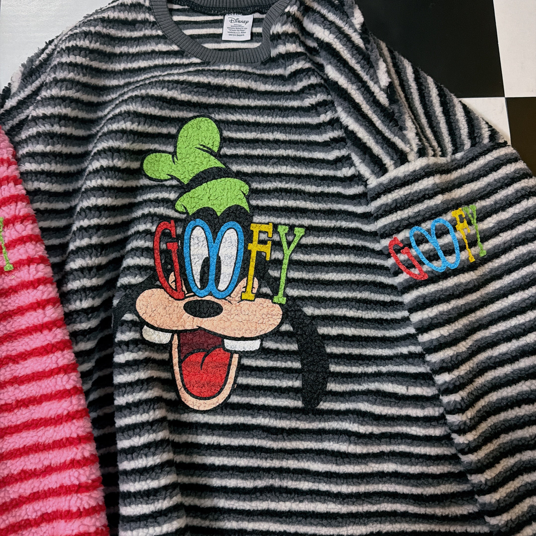 ※予約※2色 変形グーフィーボーダーボアスウェット 2月上旬出荷予定