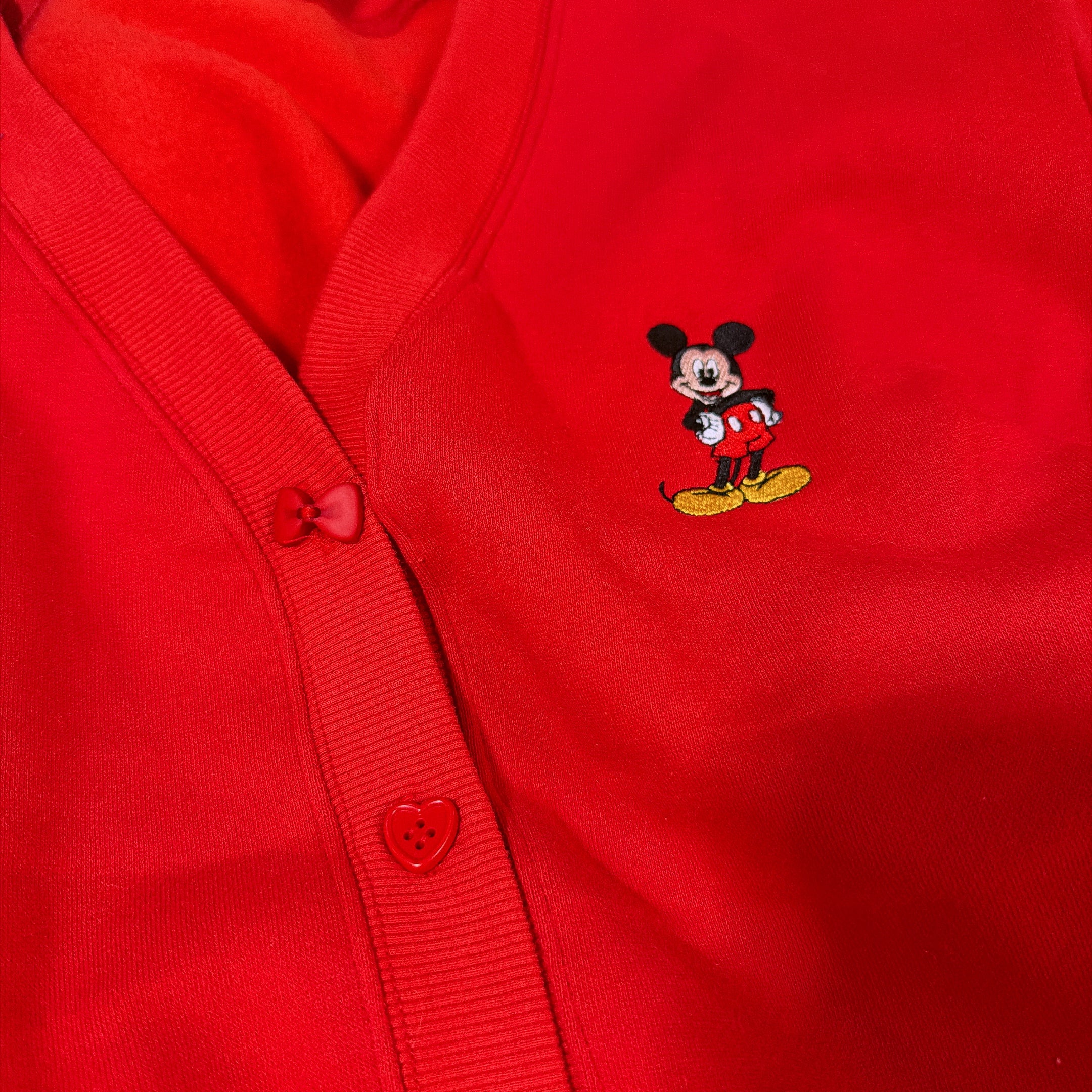 ※予約※2色 リボンボタン♡ミッキー刺繍カーディガン 2月上旬出荷予定