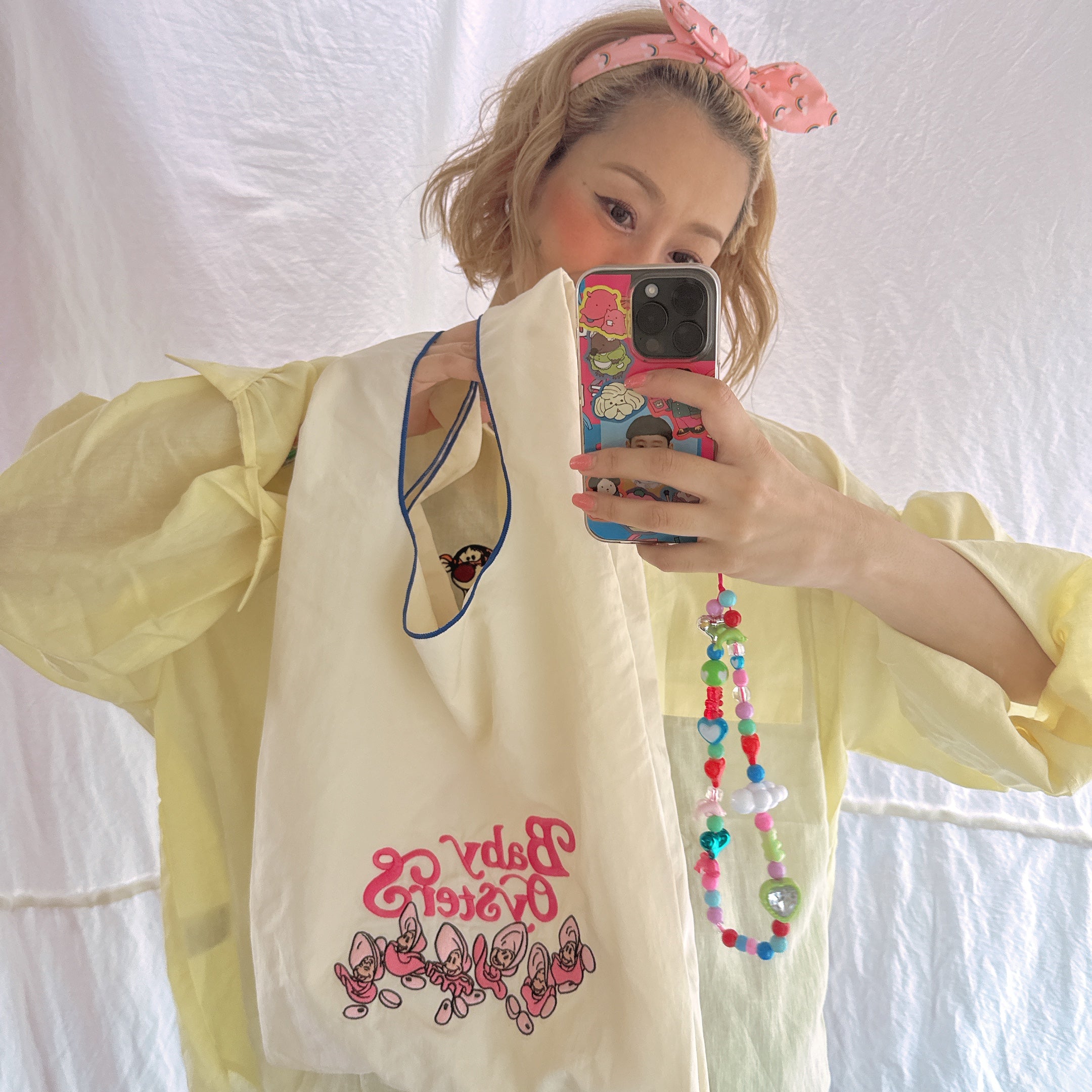 ※予備のみ即納※NOSTALGICA PINKシリーズ 刺繍トートバッグ 4〜5営業日で出荷予定