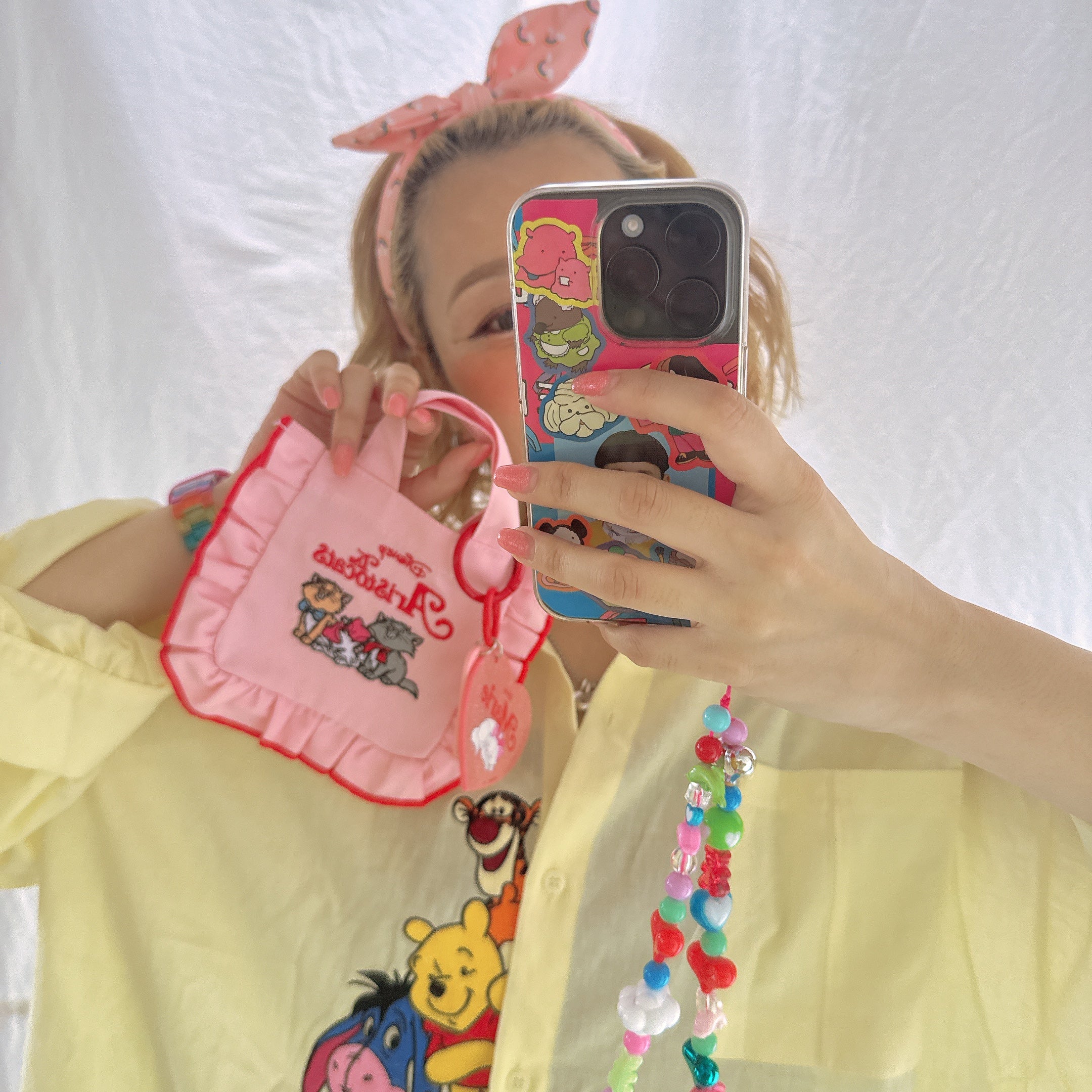 ※予備のみ即納※NOSTALGICA PINKシリーズ 刺繍フリルミニトート 4〜5営業日で出荷予定
