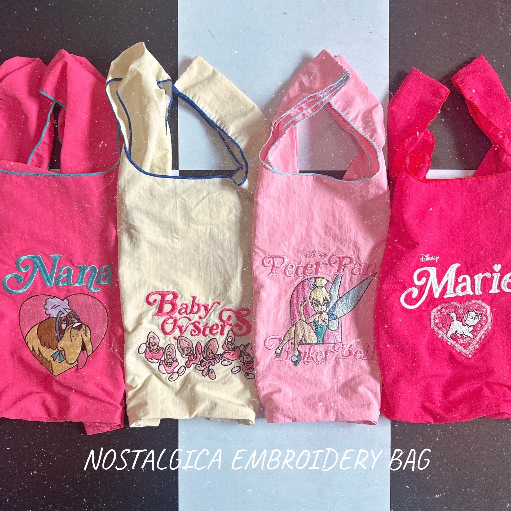 ※予備のみ即納※NOSTALGICA PINKシリーズ 刺繍トートバッグ 4〜5営業日で出荷予定
