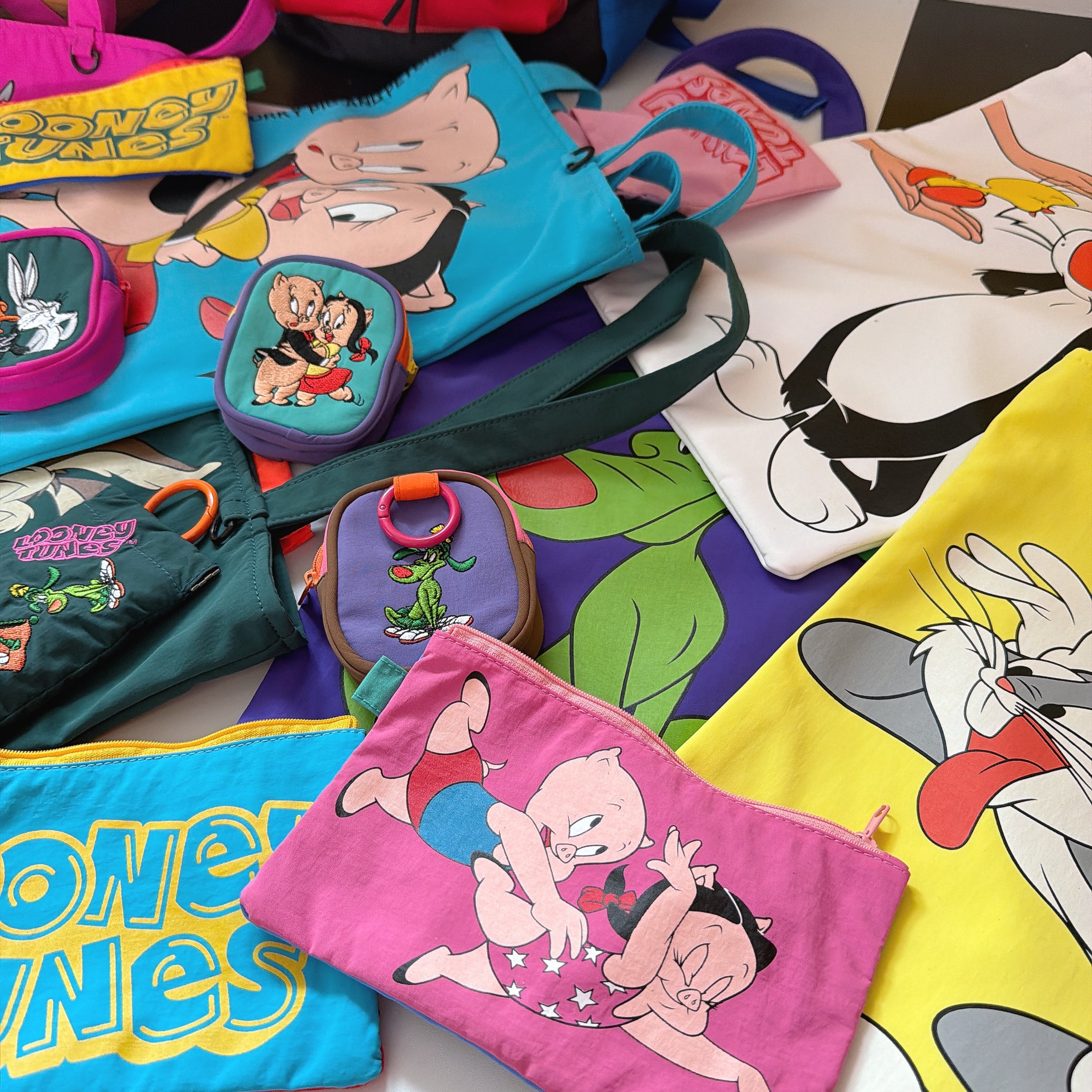 *Pre-order* Looney Tunes NOSTALGICA Bicolor Flat Pouch (5 types) - Scheduled to ship in August