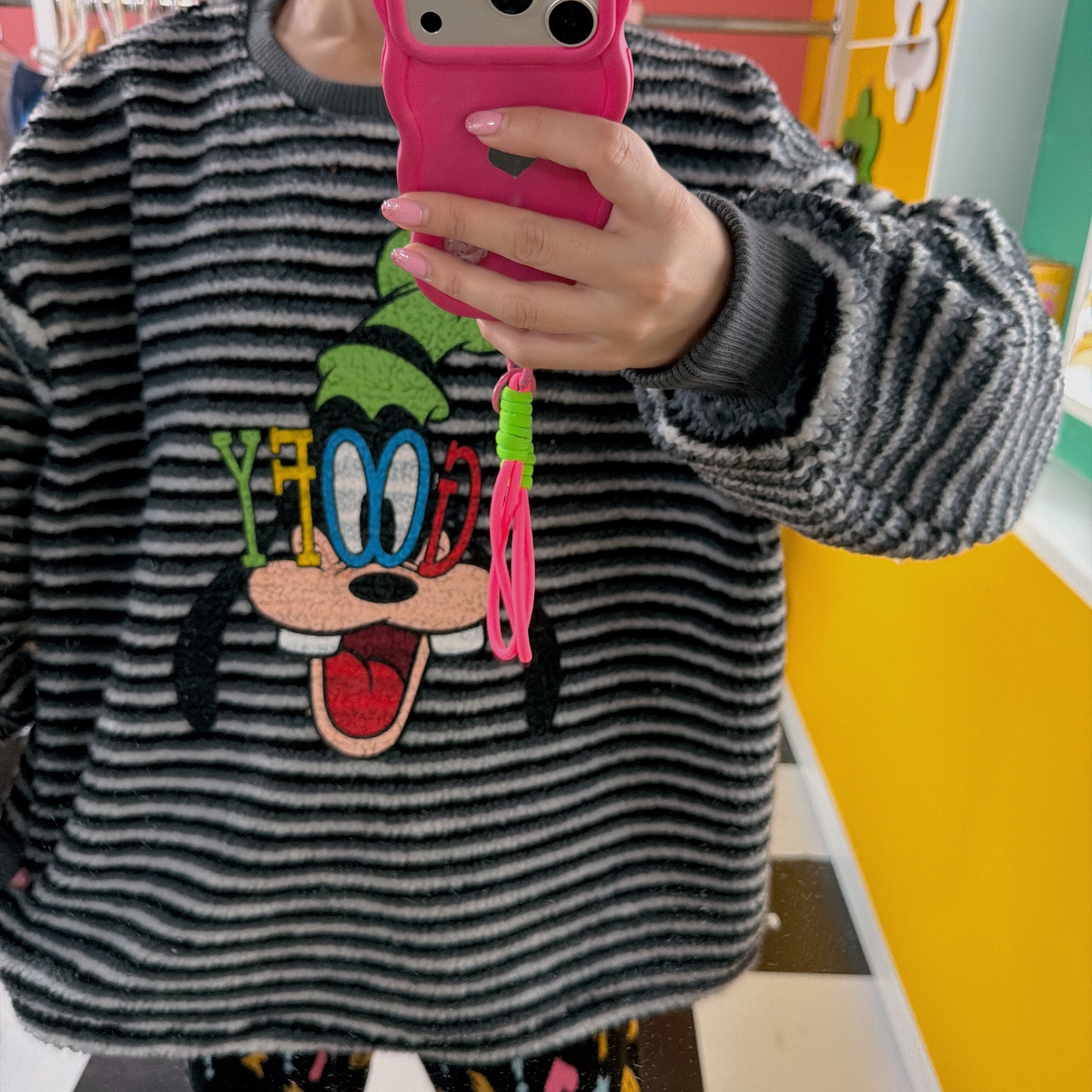 ※予約※2色 変形グーフィーボーダーボアスウェット 2月上旬出荷予定