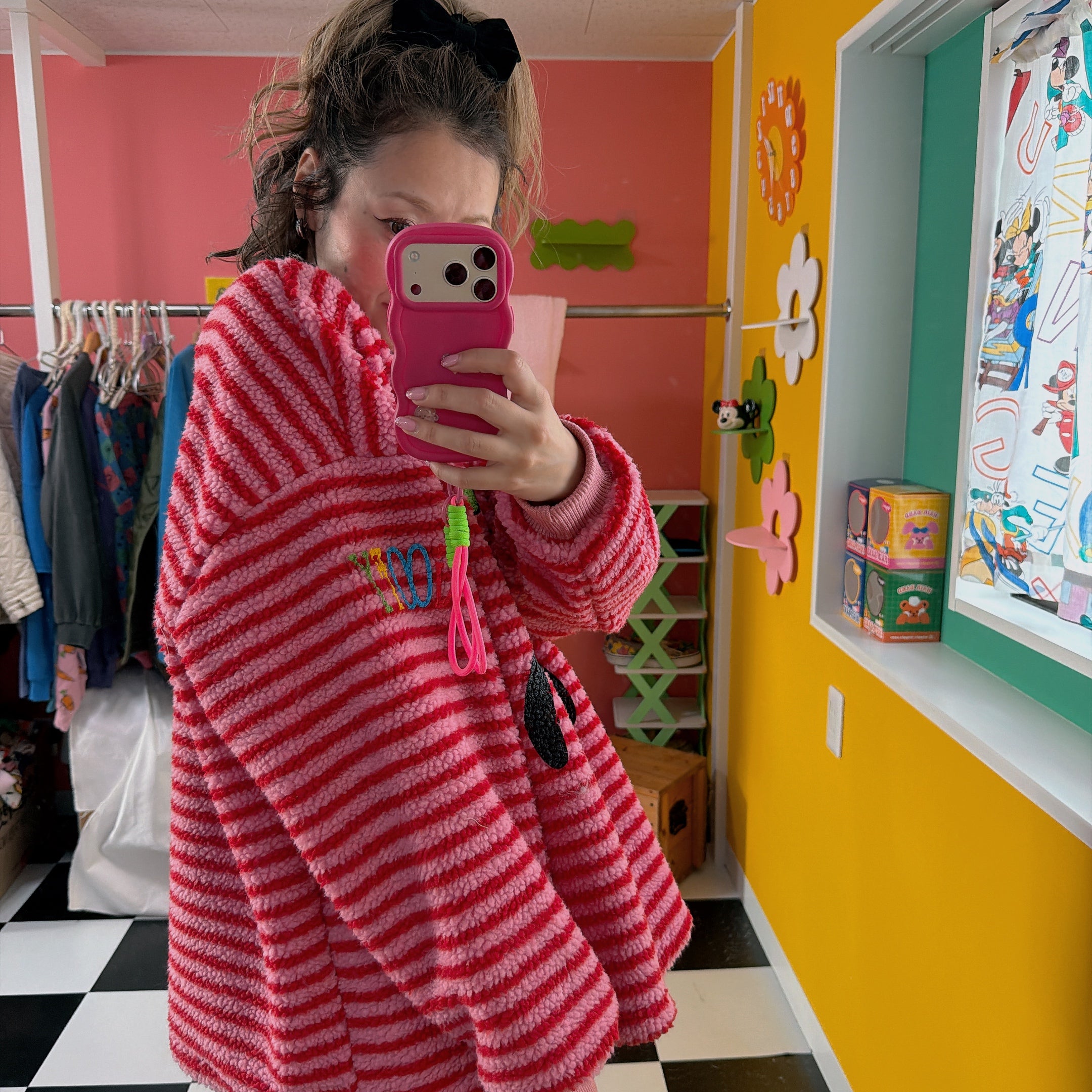 ※予約※2色 変形グーフィーボーダーボアスウェット 2月上旬出荷予定