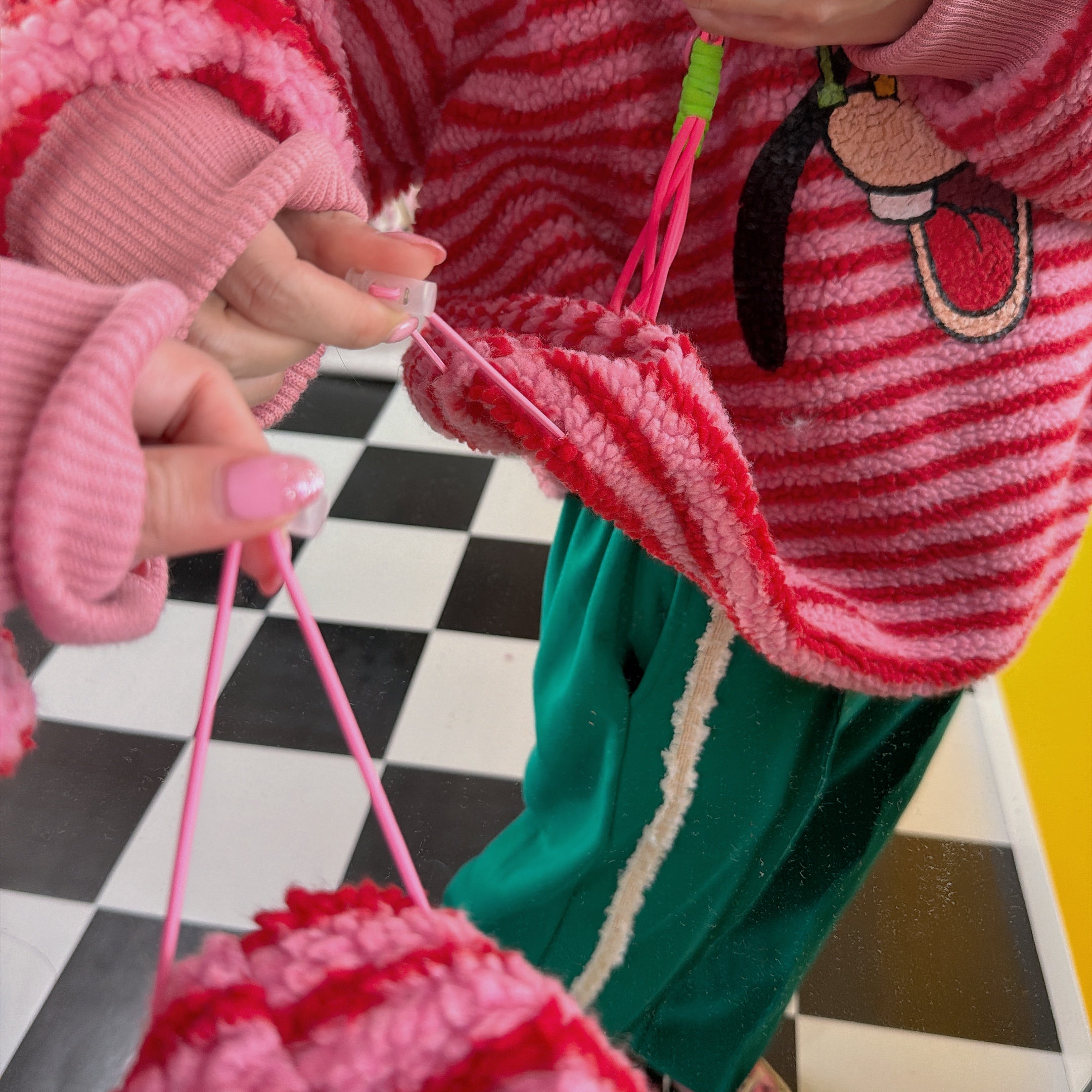 ※予約※2色 変形グーフィーボーダーボアスウェット 2月上旬出荷予定