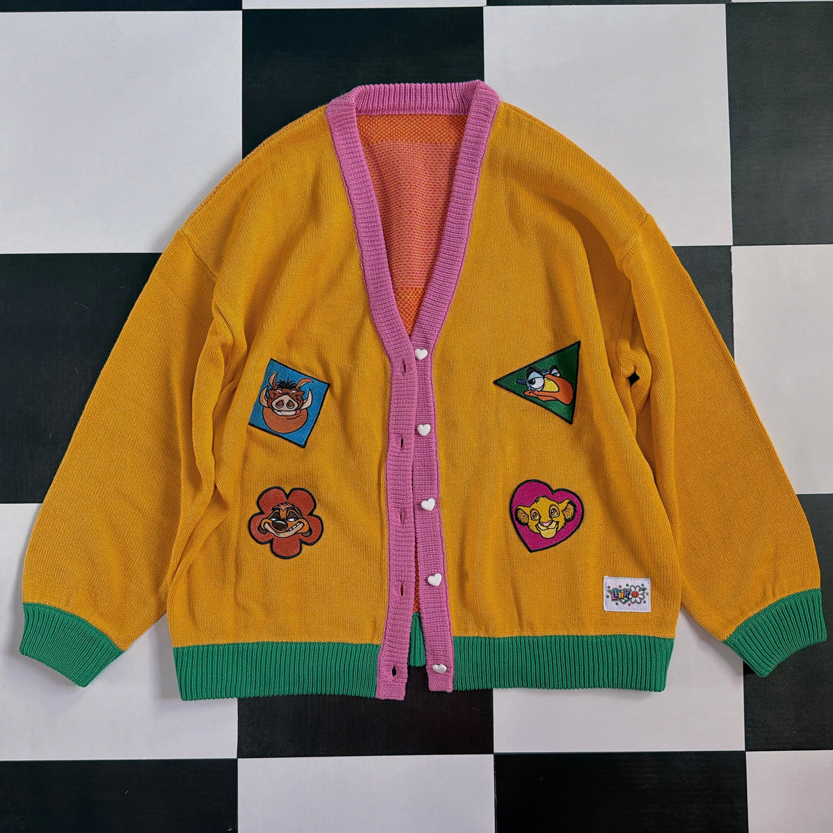 ※予約※ LINK@ORIGINAL ライオン・キング刺繍ワッペンカーディガン 納期は詳細に記載