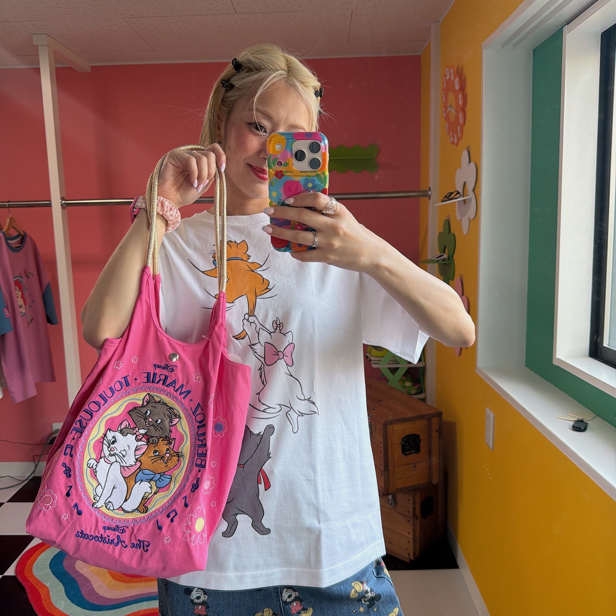 在庫限り 3種類 DISNEY 犬猫シリーズ 全刺繍ロープバック 6月下旬ごろ出荷予定