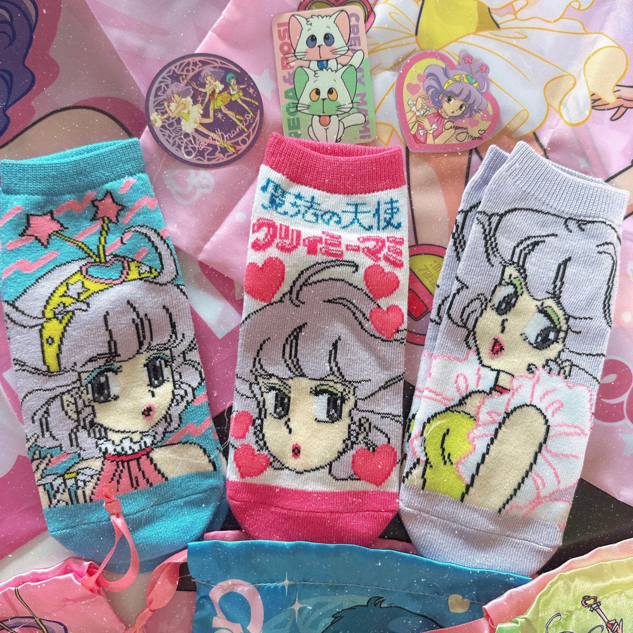 Available now: 3 types of Creamy Mami socks. Ships in 3-4 business days.