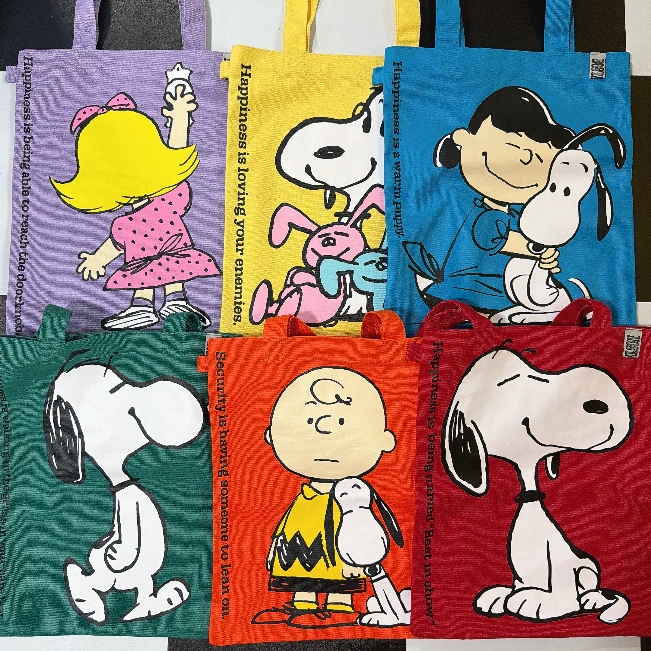 *Pre-order* 6-color NOSTALGICA vintage PEANUTS color canvas tote bag. Scheduled to ship in May.