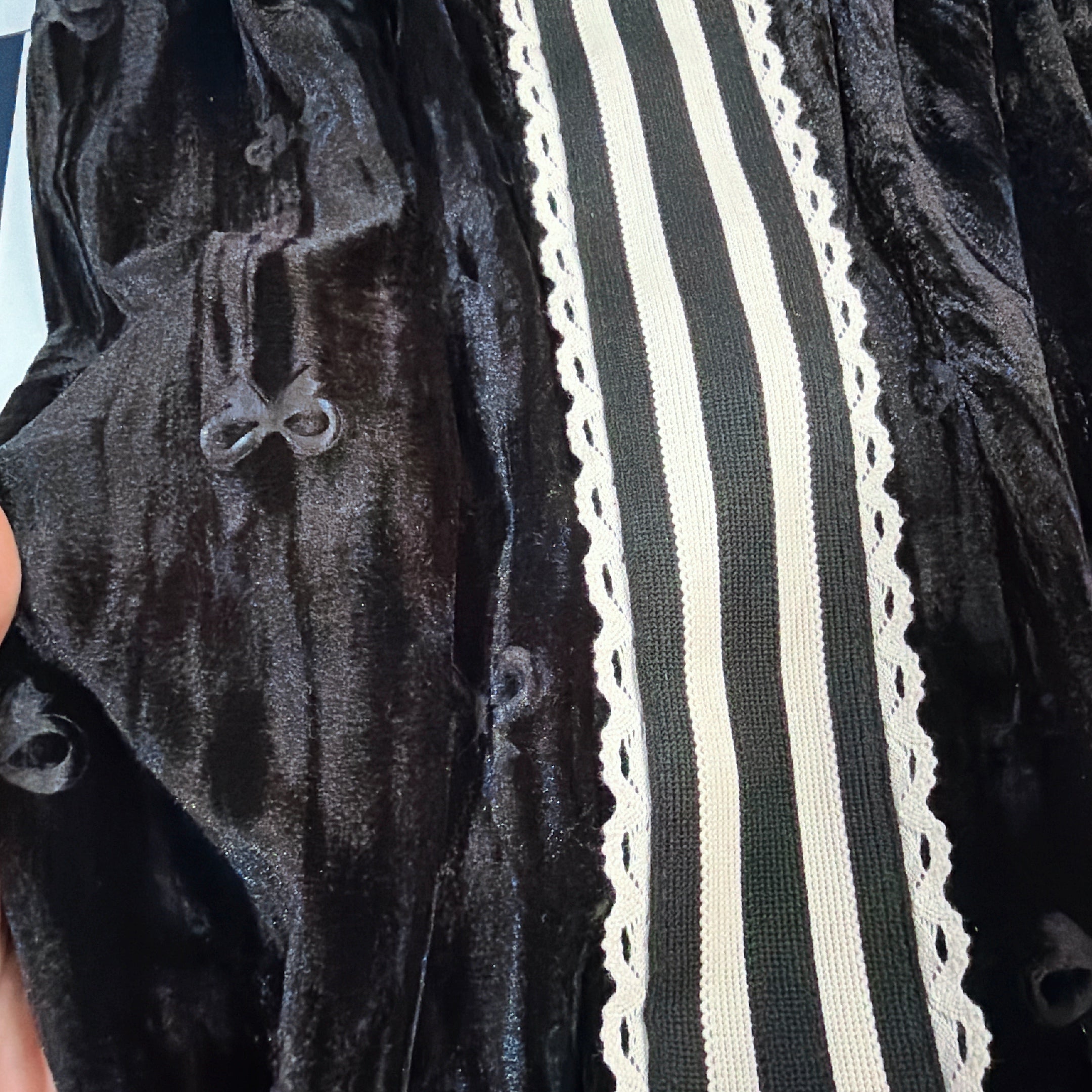 ※予約※2色 リボンベロアラインパンツ 1月中の出荷予定