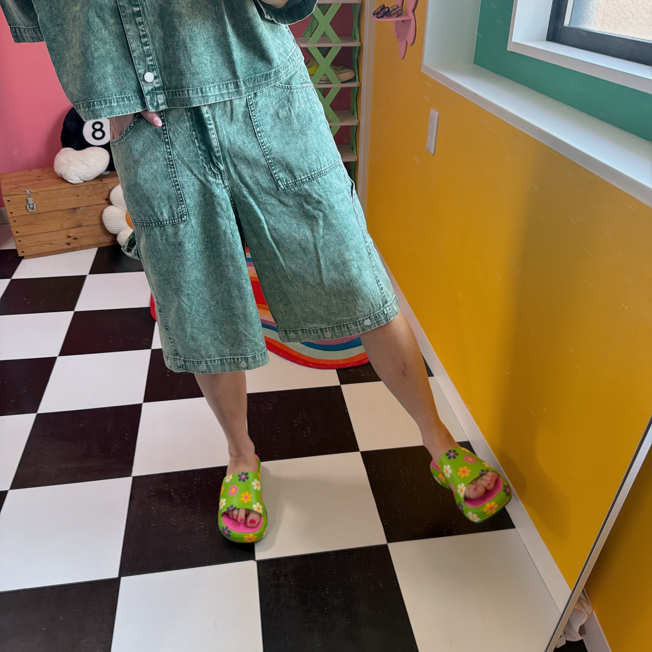 ※上限あり予約※ セットアップ可能 軽量デニムケミカル加工2wayパンツ 6月中旬出荷予定