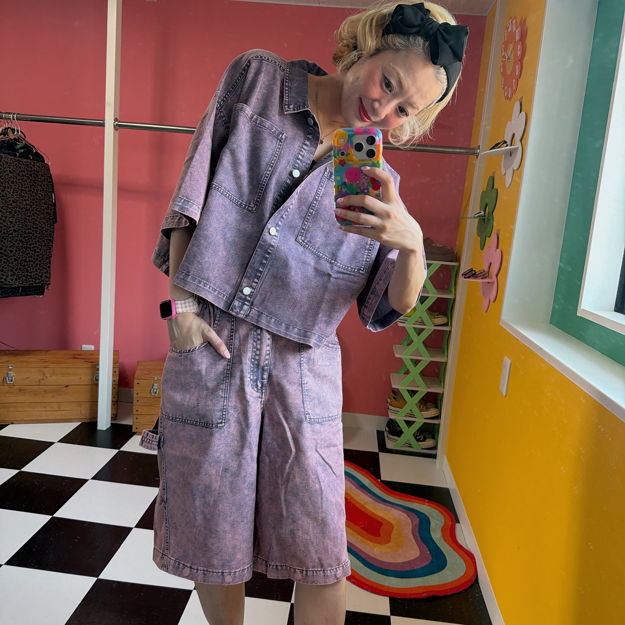 ※上限あり予約※ セットアップ可能 軽量デニムケミカル加工2wayパンツ 6月中旬出荷予定