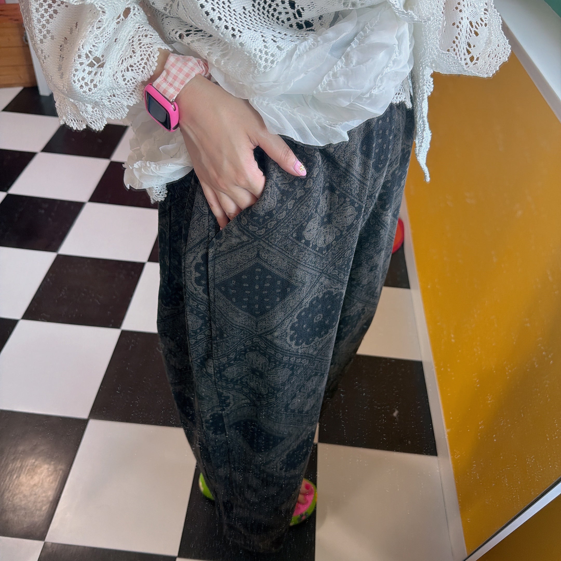 *Reservation with cap* 3 types of jacquard denim pants, scheduled for mid-June delivery