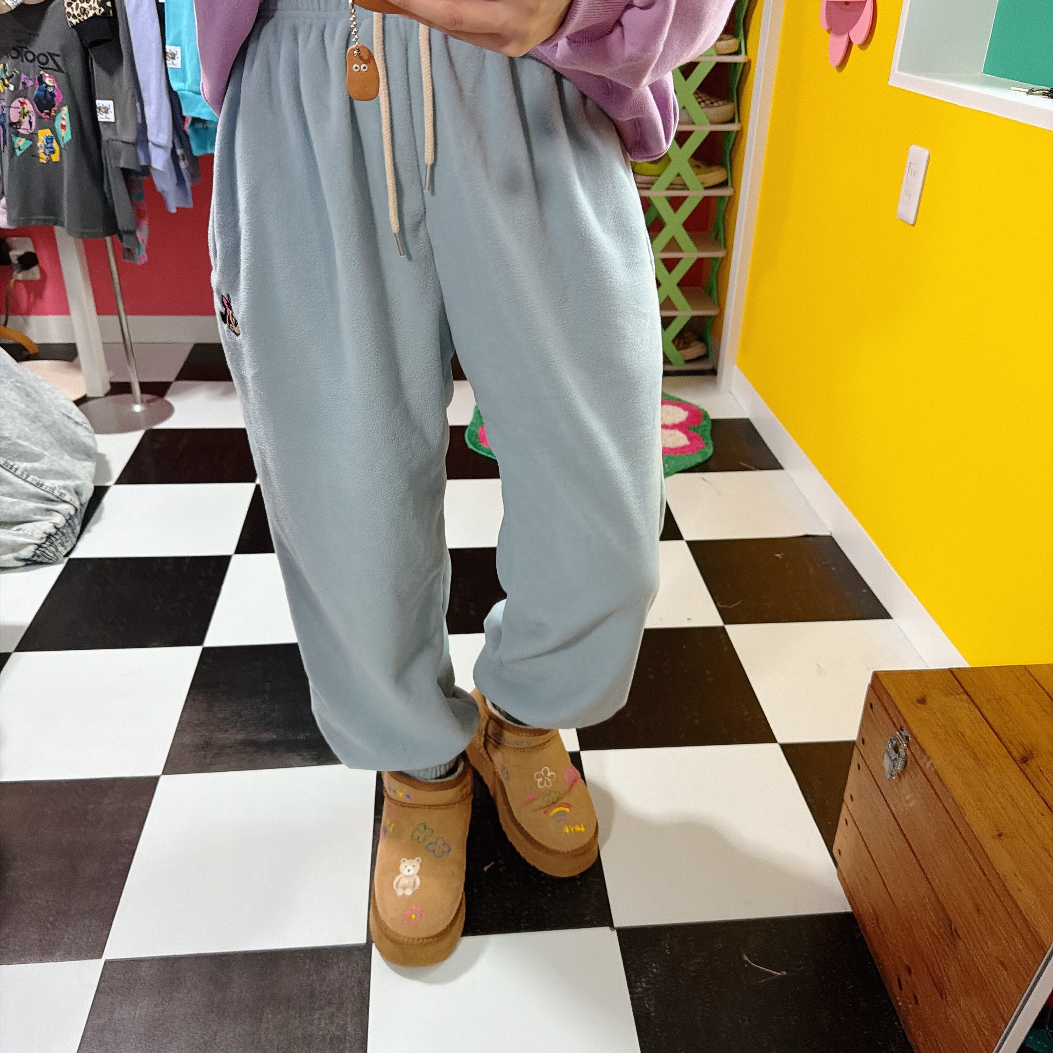 ※予約※6色 ミニーワッペンフリースパンツ 2月中の出荷予定