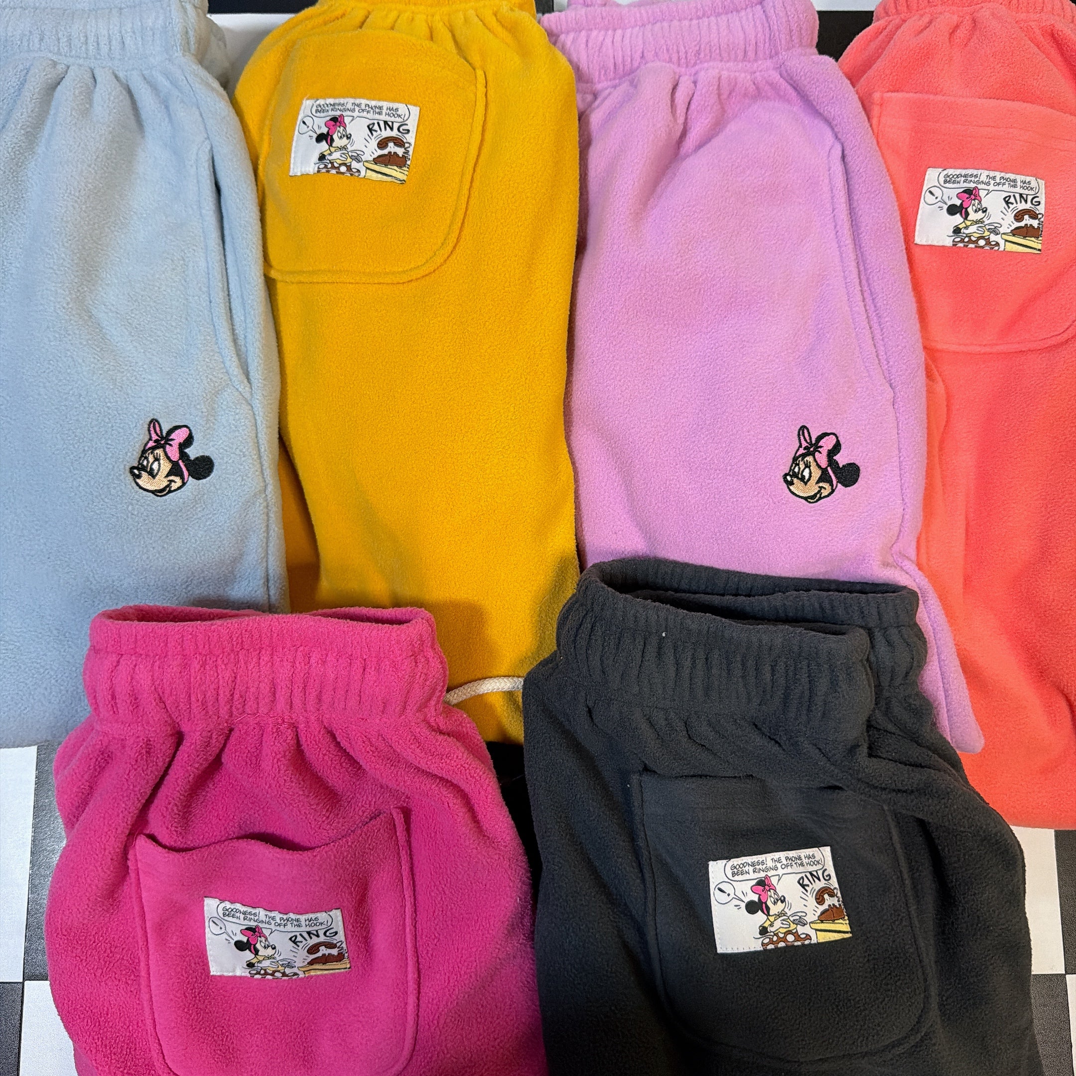 ※予約※6色 ミニーワッペンフリースパンツ 2月中の出荷予定