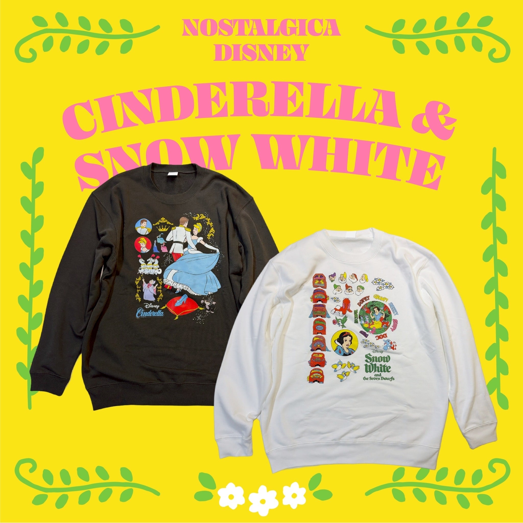 予約※2種類 NOSTALGICA DISNEY シンデレラ&白雪姫レトロスウェット 2月