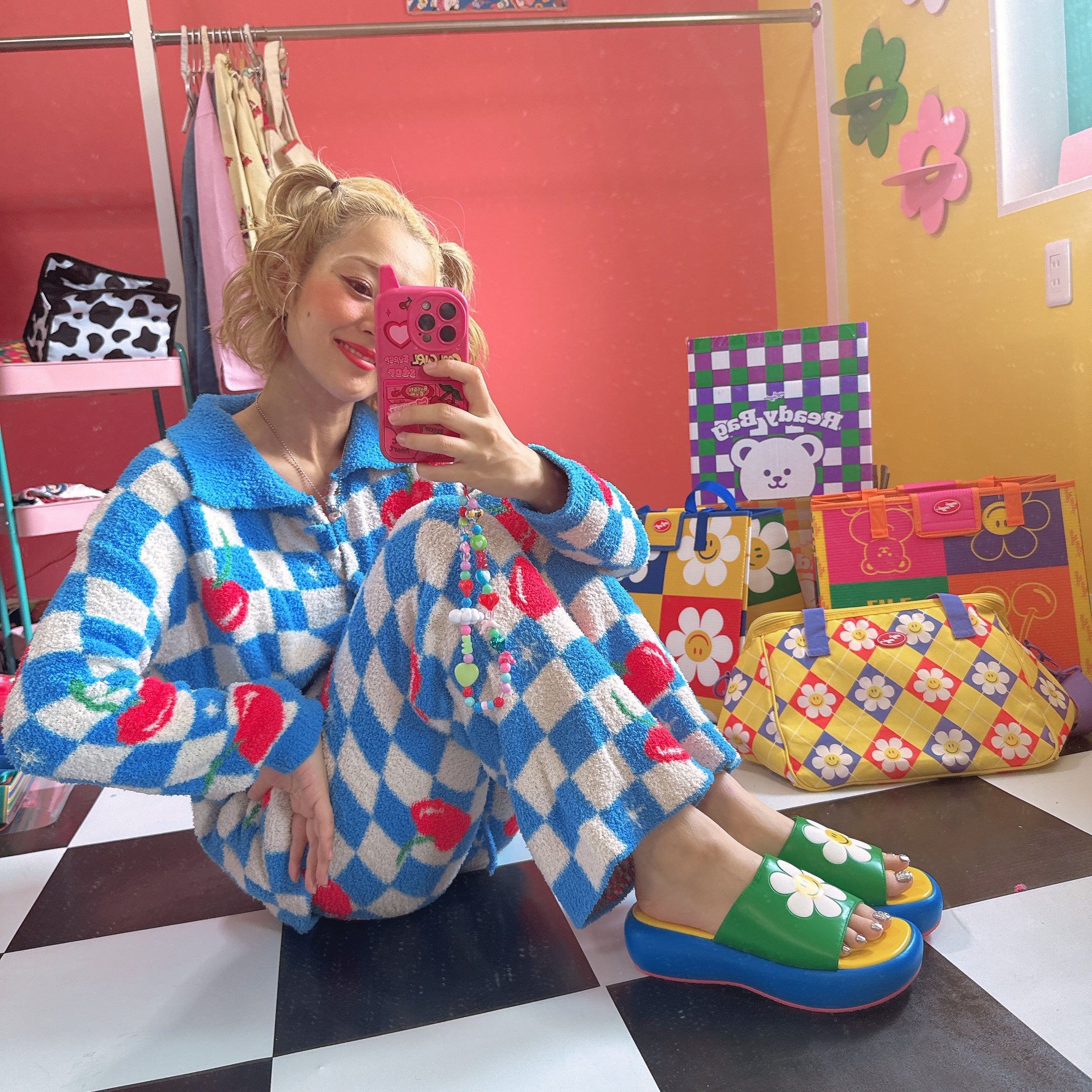 即納 2色 wiggle wiggle クッションスリッパ