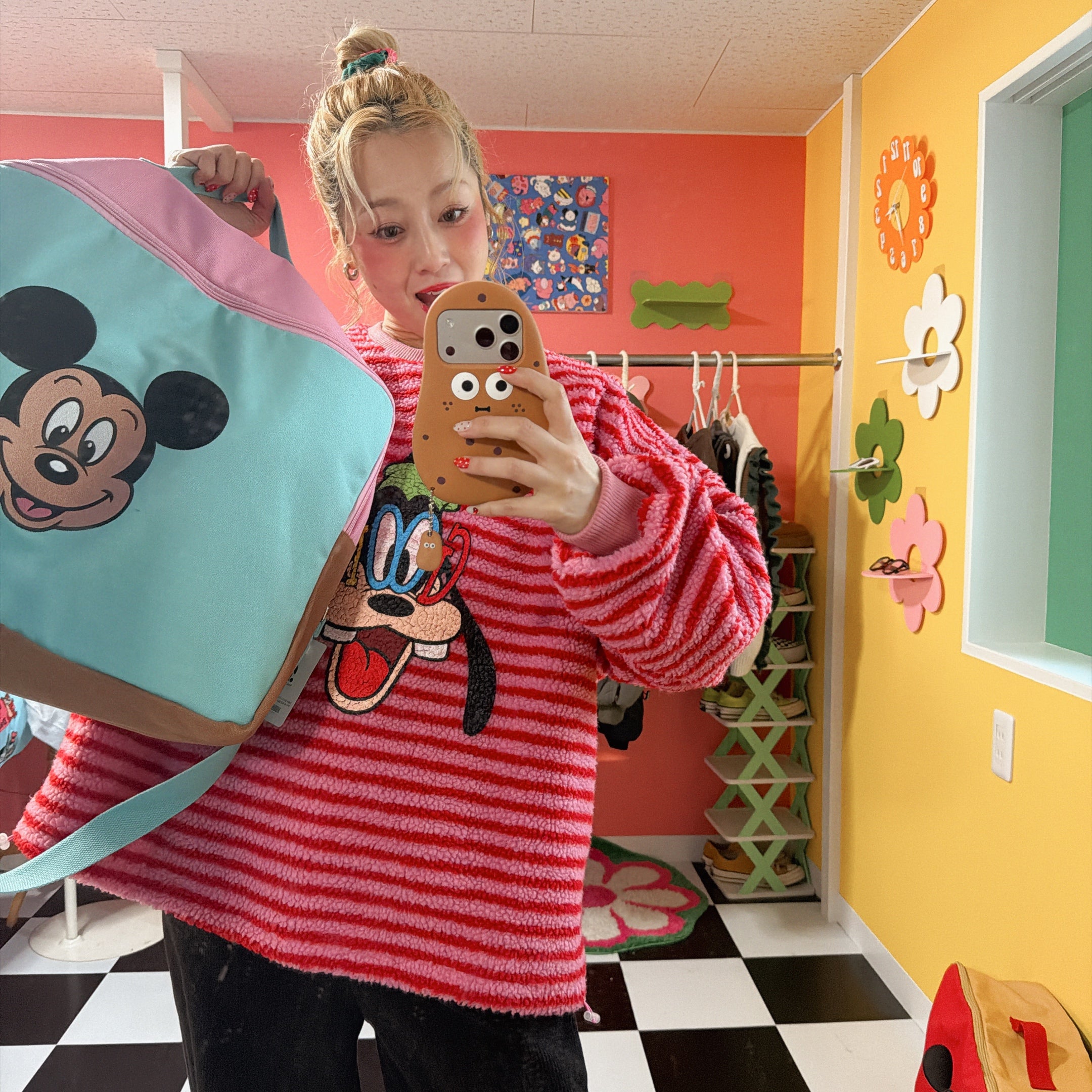 *Pre-order* Two-color Mickey Face Travel Bag Scheduled to ship in late February