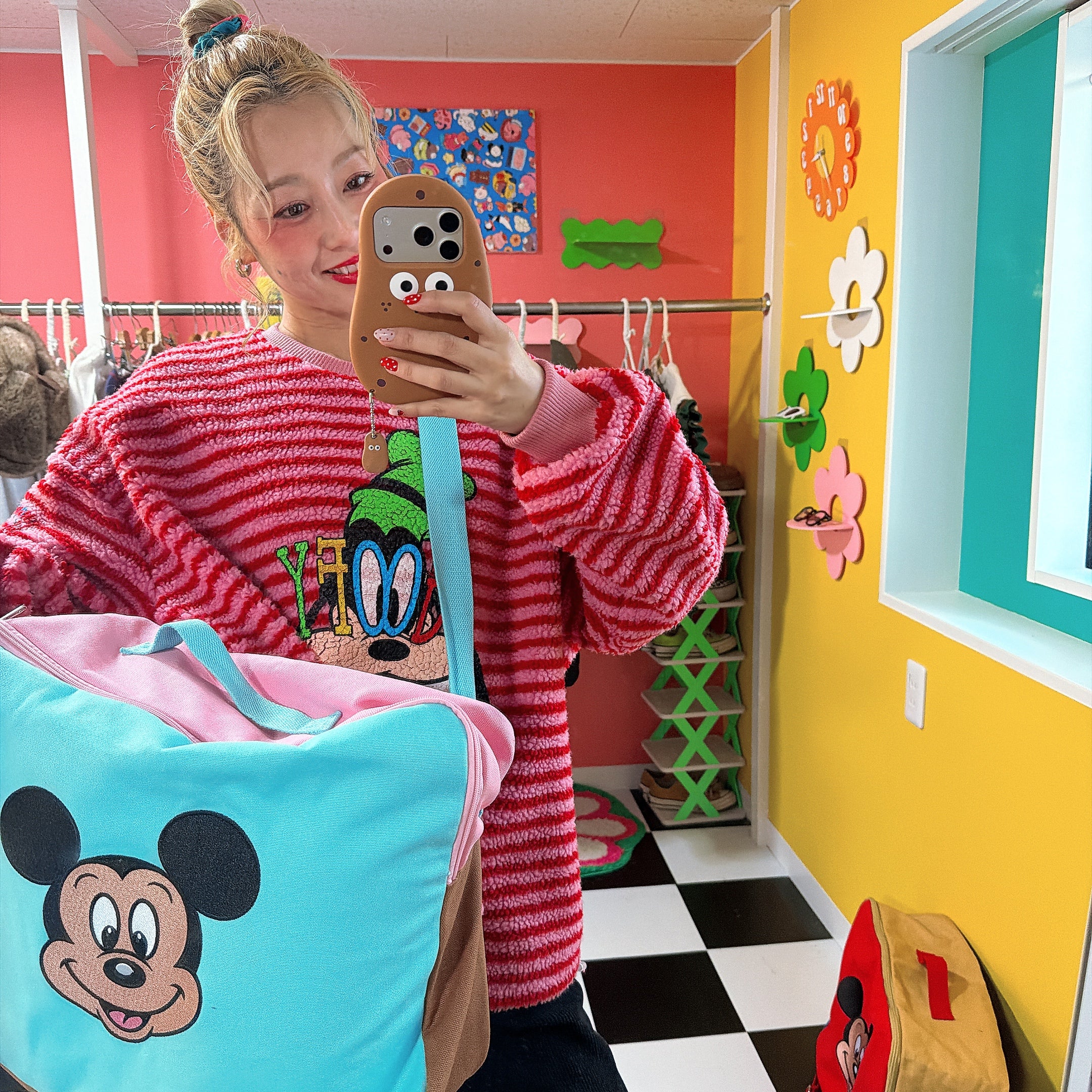 *Pre-order* Two-color Mickey Face Travel Bag Scheduled to ship in late February