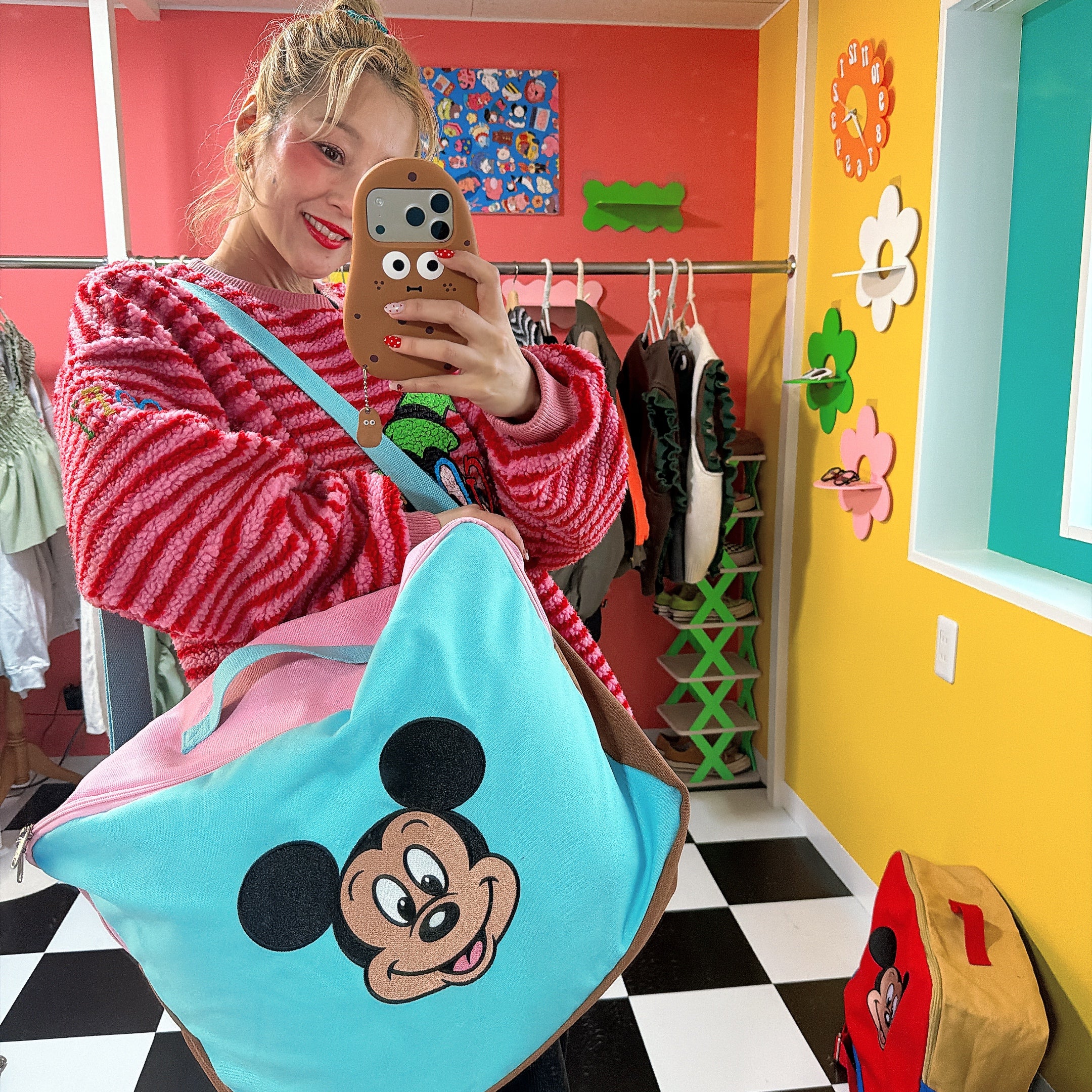 *Pre-order* Two-color Mickey Face Travel Bag Scheduled to ship in late February