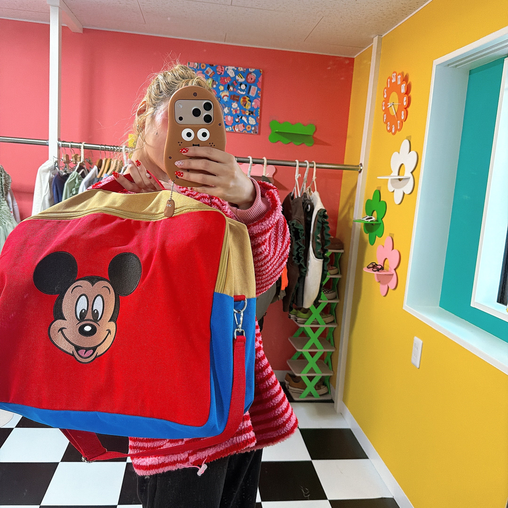 *Pre-order* Two-color Mickey Face Travel Bag Scheduled to ship in late February