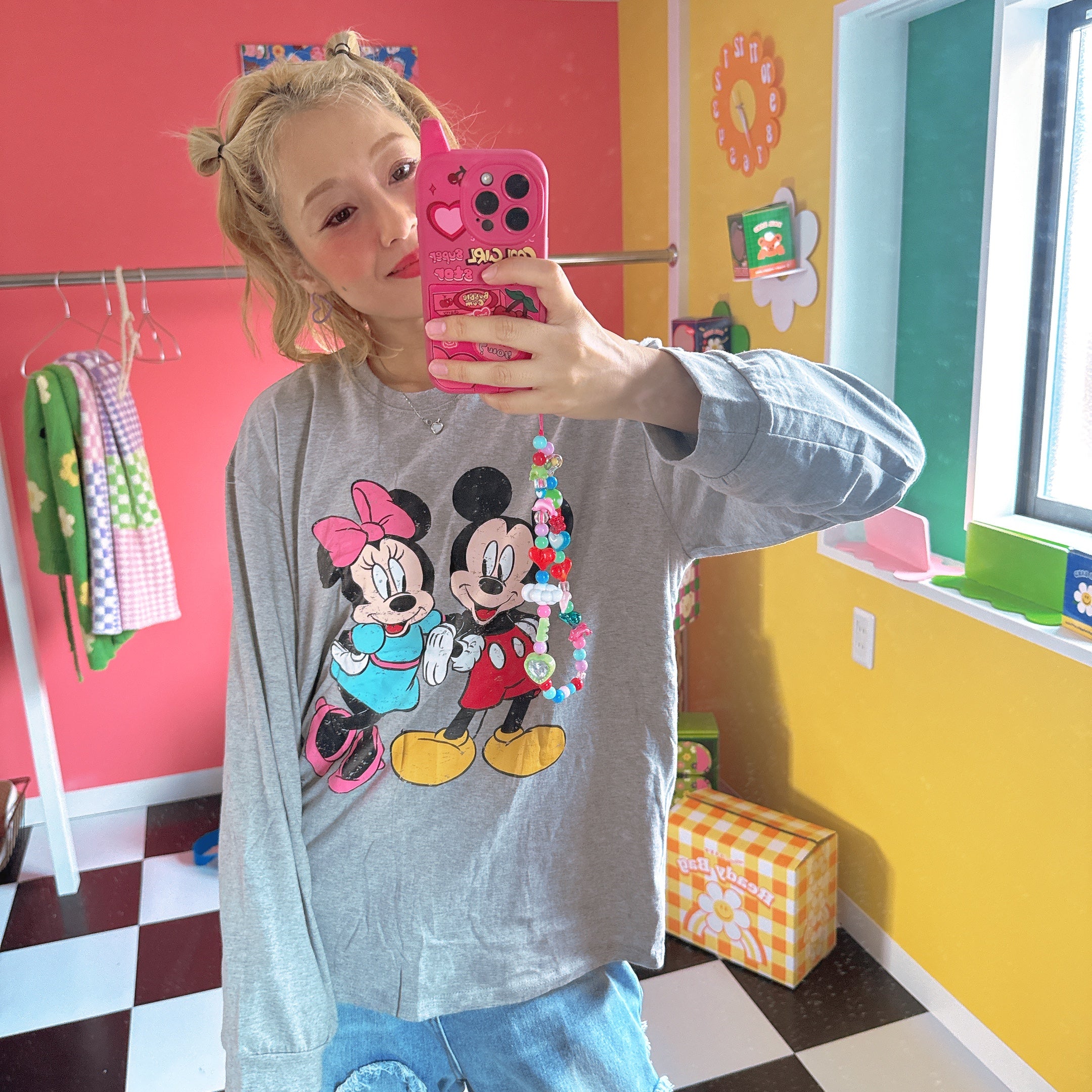 ※予約※2色 ミキミニ掠れプリントロンTEE 10月中の出荷予定