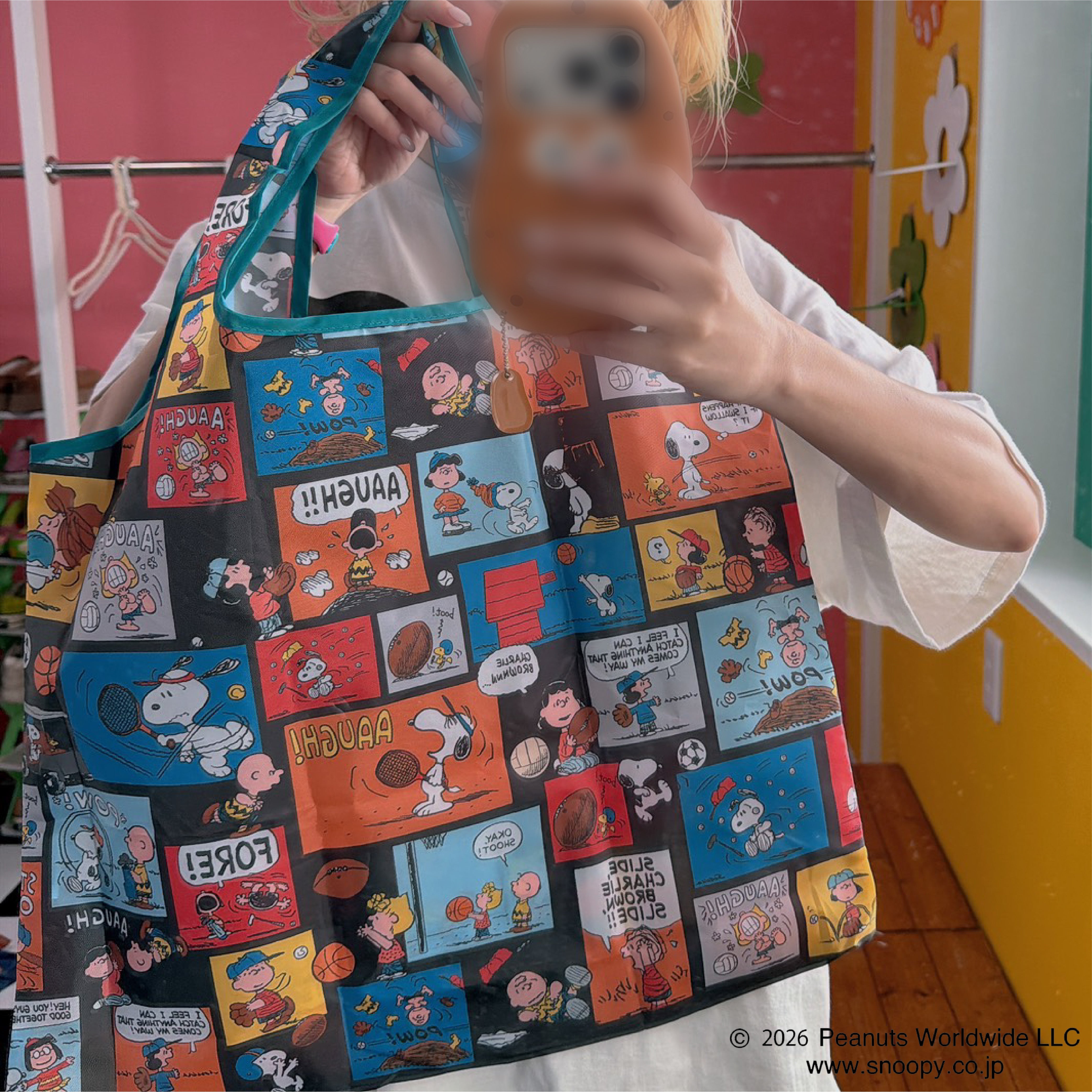 即納 2サイズ PEANUTS総柄ショッピングバッグ 4〜5営業日で出荷予定