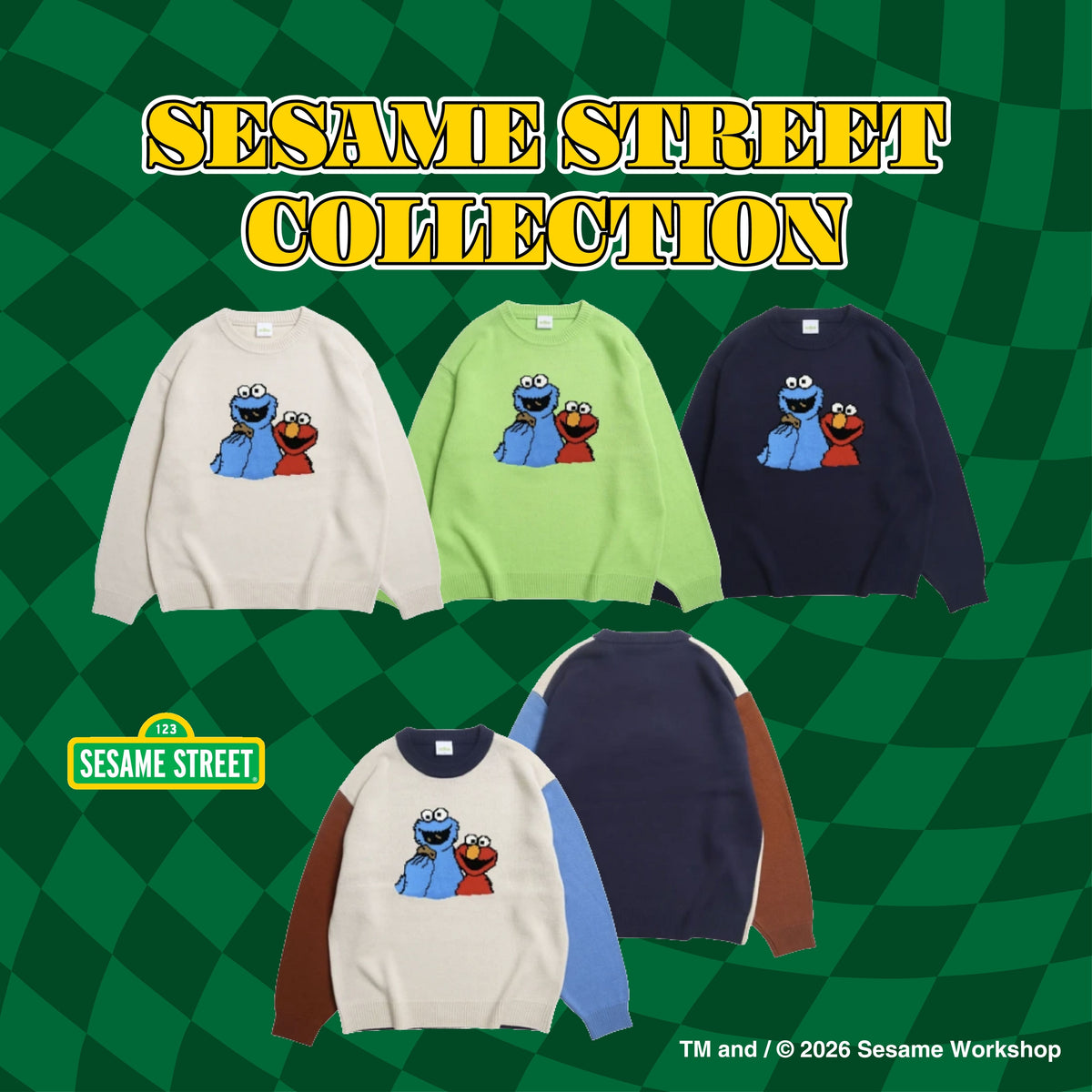 ※上限あり予約※ セサミストリート フロントイラストニット10月中の出荷予定