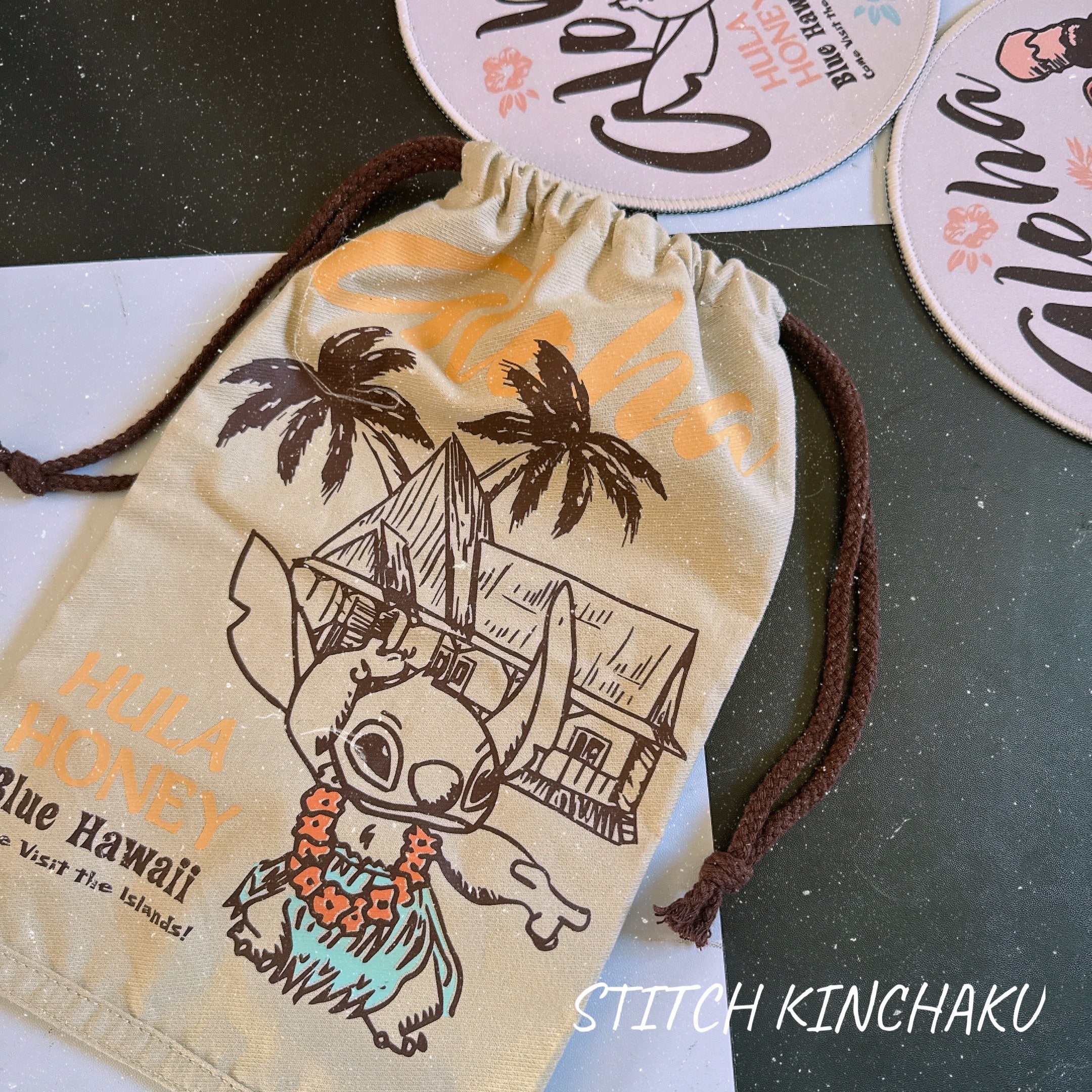 *Pre-order* Two types of Stitch series cotton drawstring bags Scheduled to be shipped in May