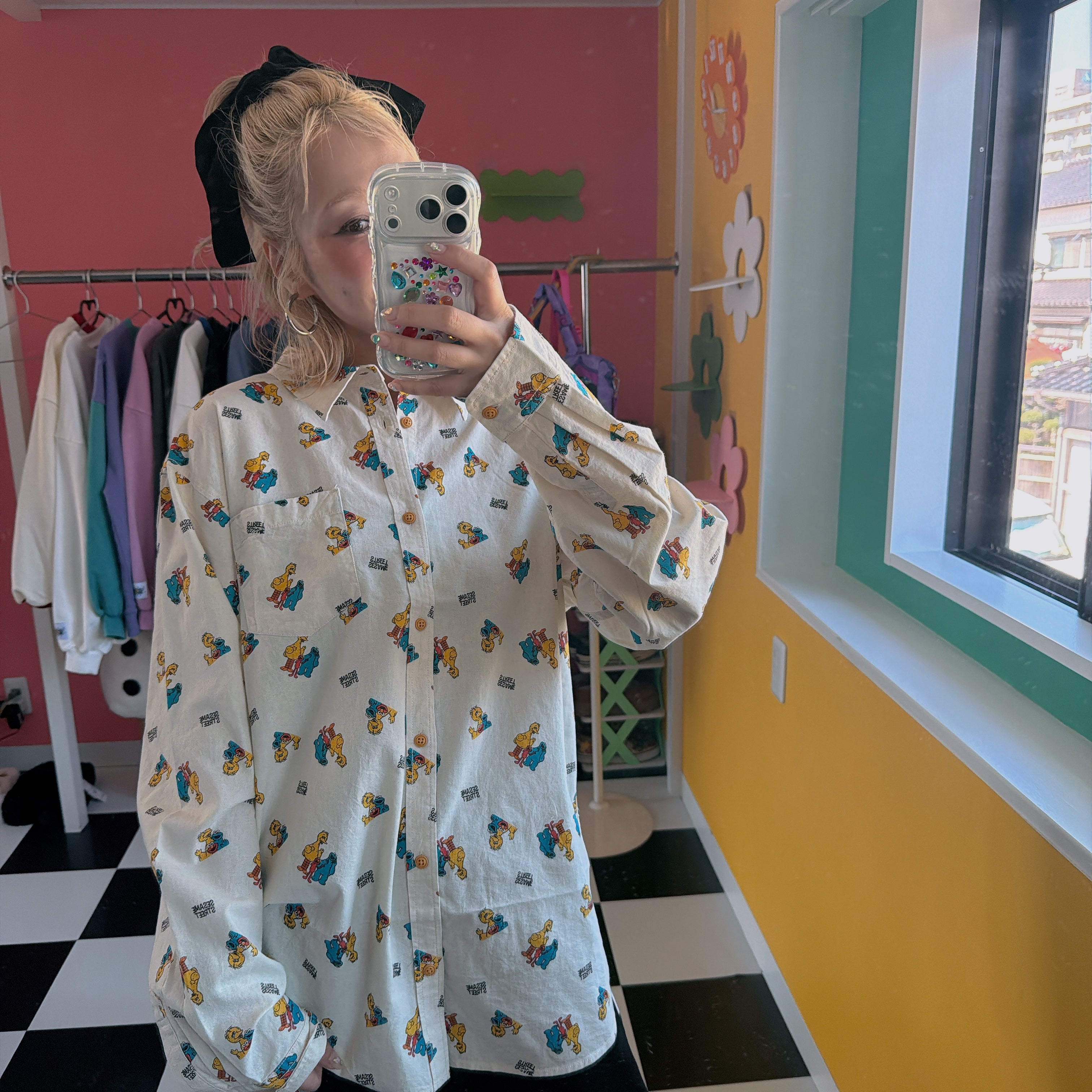 *Pre-order* Sesame Street All-Over Print Shirt (2 Types) - Scheduled to ship in late October